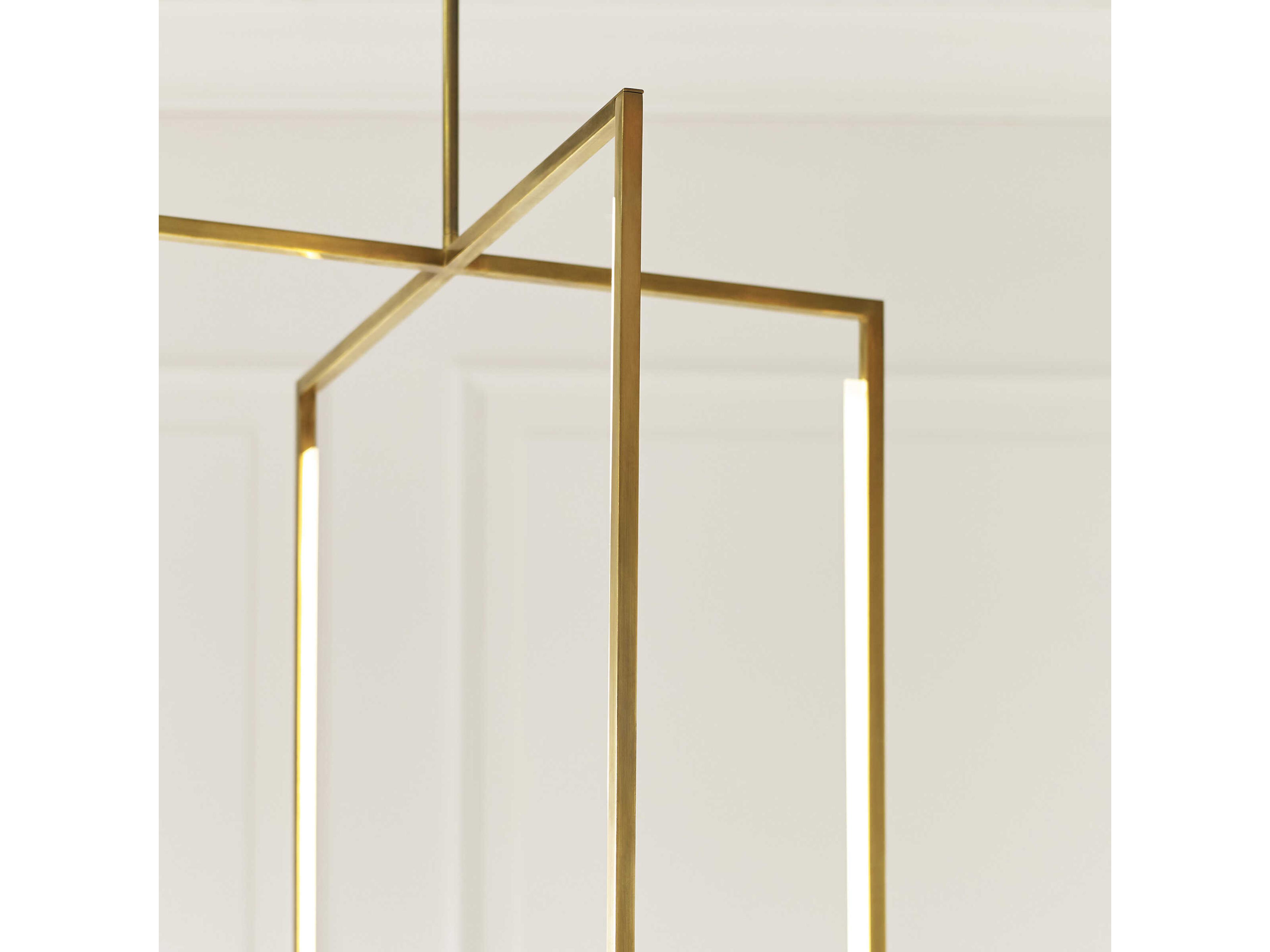 Visual Comfort Modern Kenway 1-Light Natural Brass Geometric Pendant