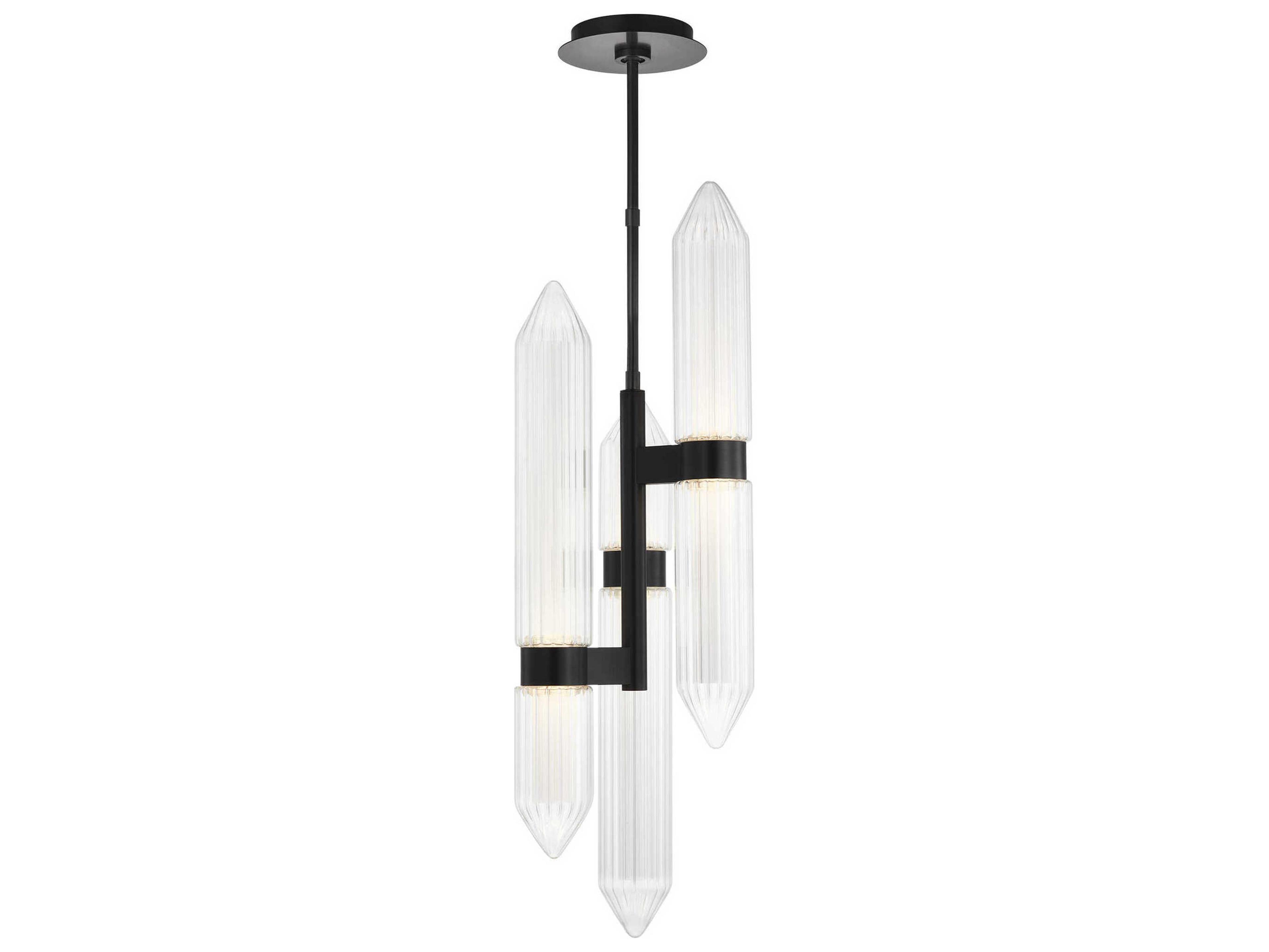Visual Comfort Modern Langston 3-Light Plated Dark Bronze Mini Pendant