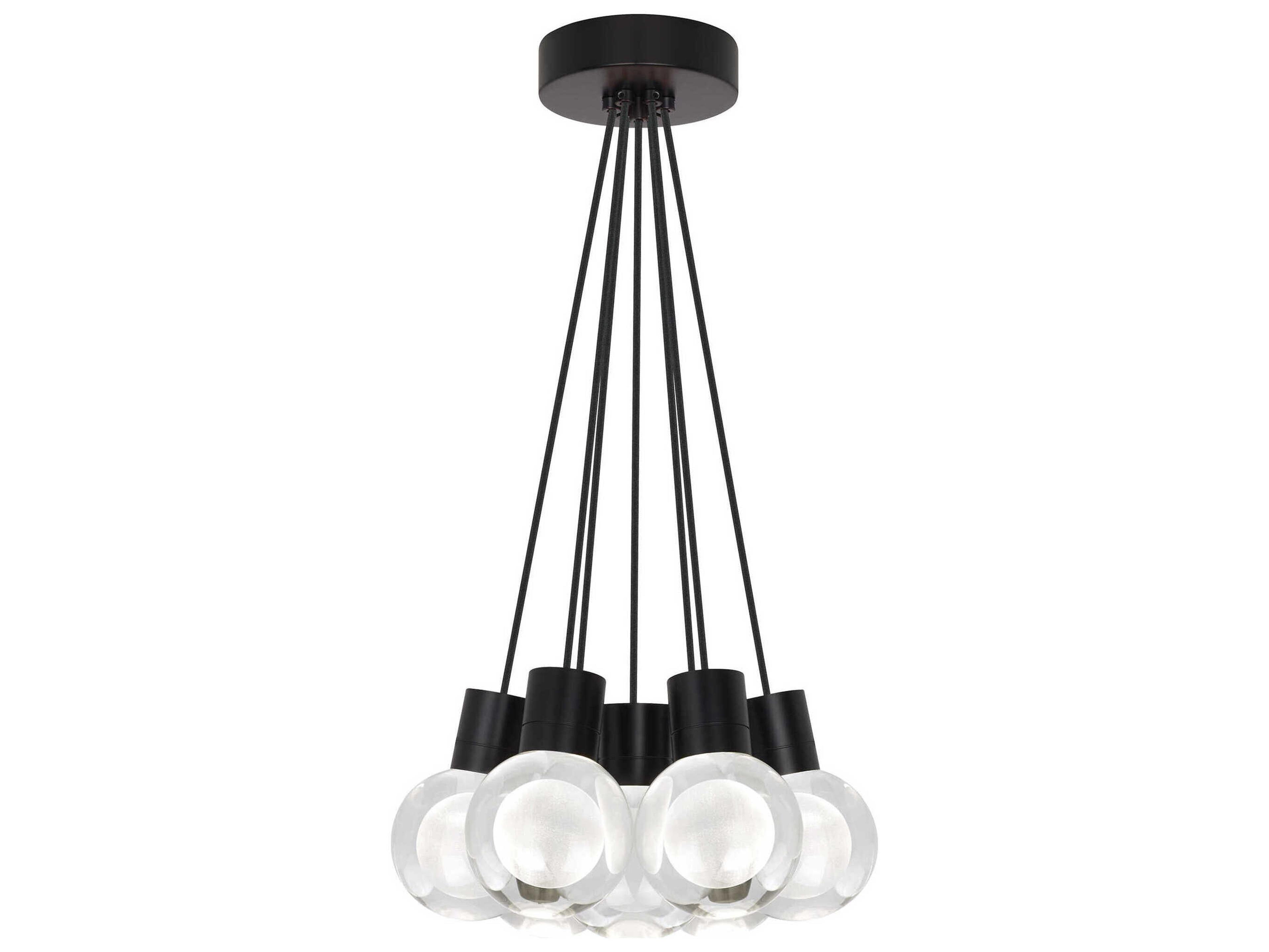 Mina 7-Light Black Globe Pendant