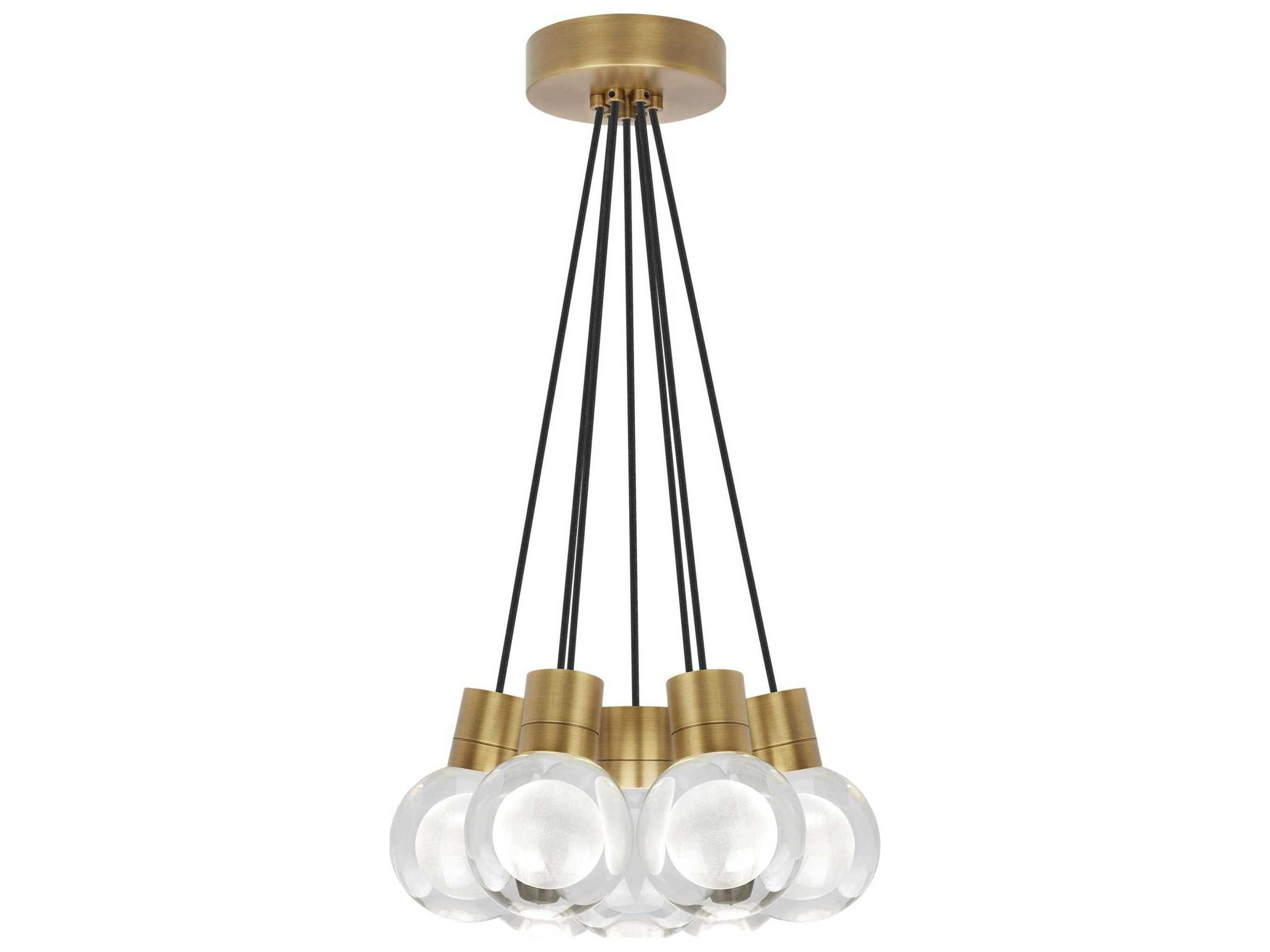 Mina 7-Light Natural Brass Globe Pendant