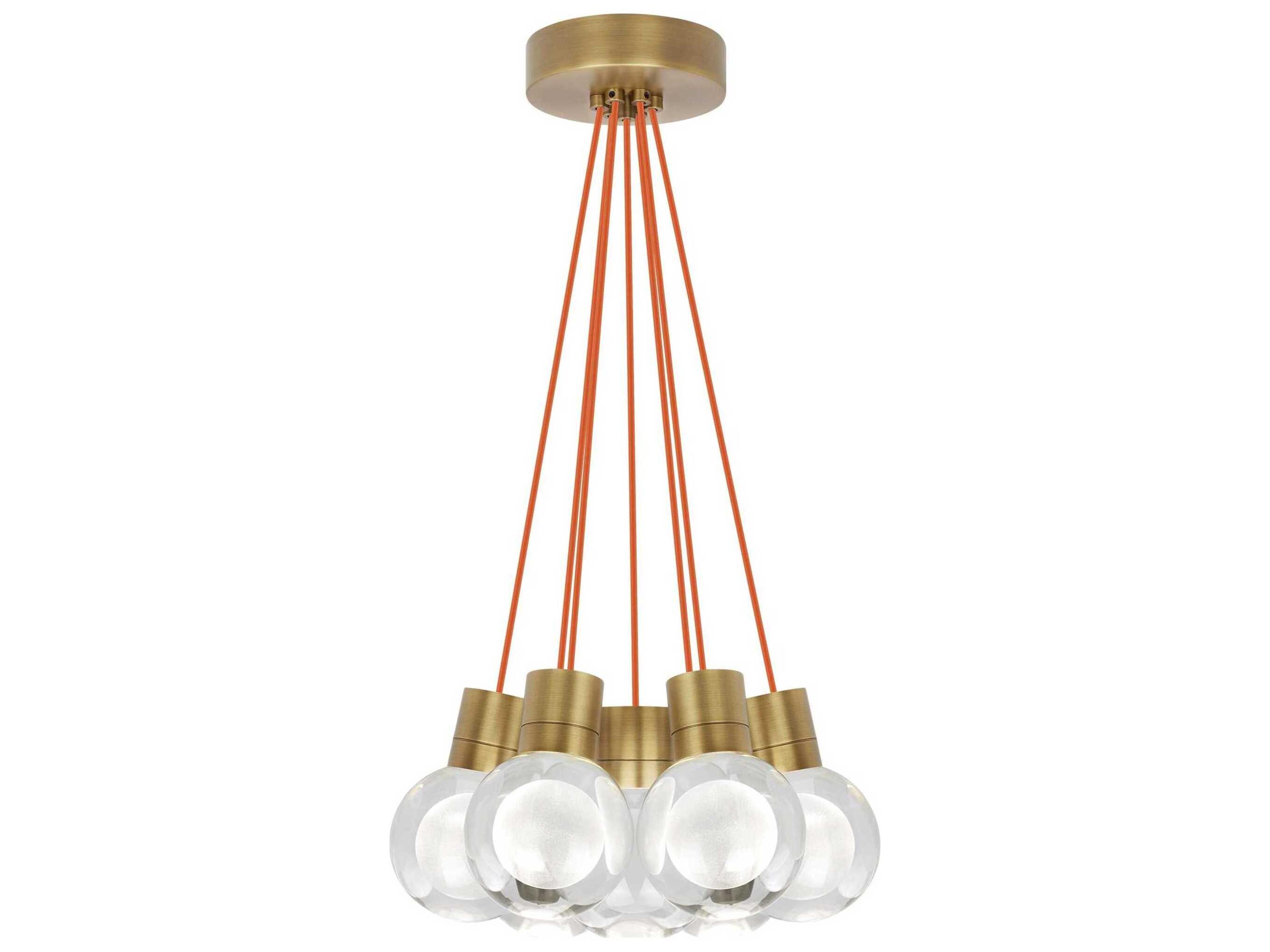 Visual Comfort Modern Mina 7-Light Natural Brass Globe Pendant