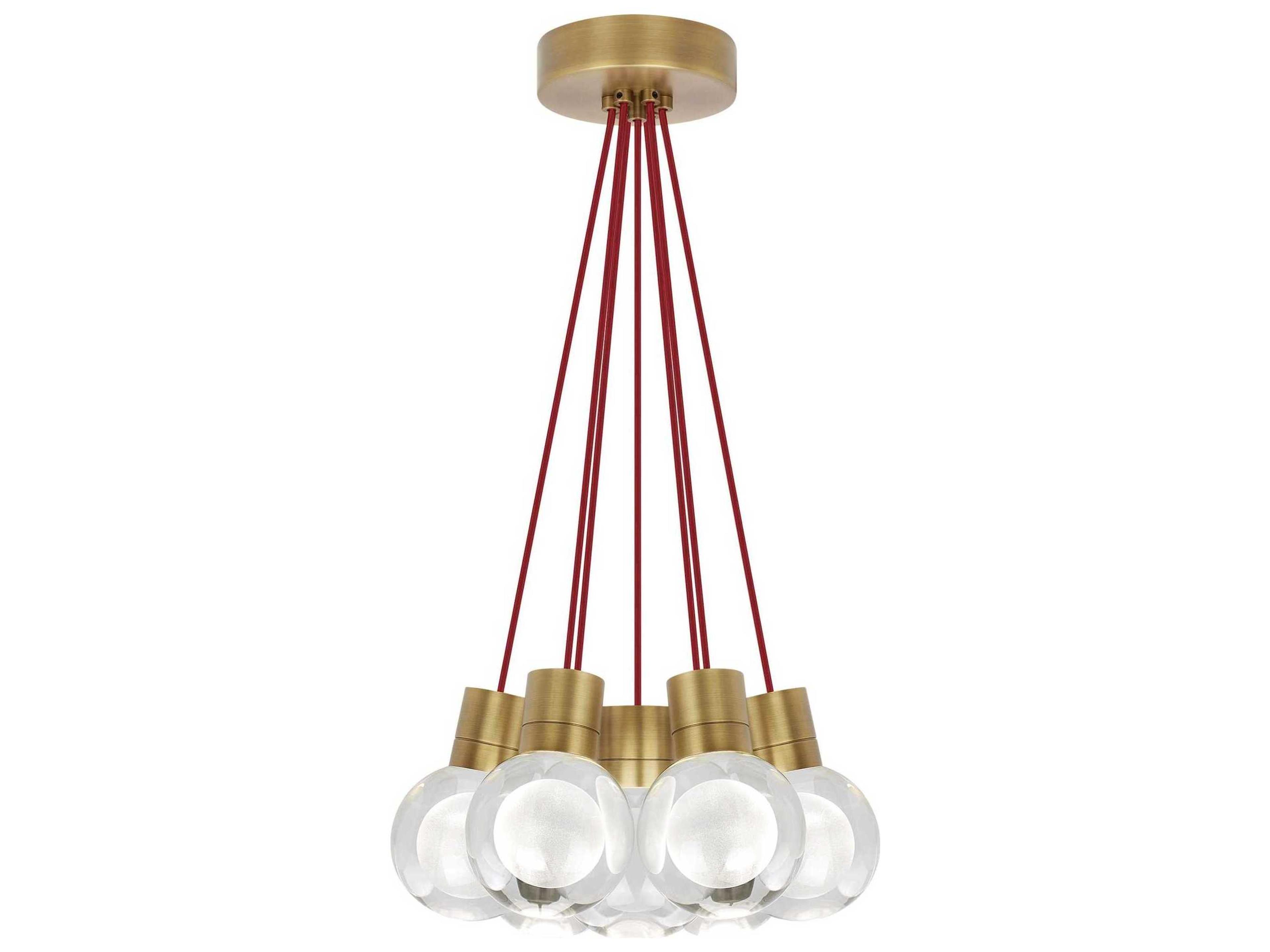 Visual Comfort Modern Mina 7-Light Natural Brass Globe Pendant
