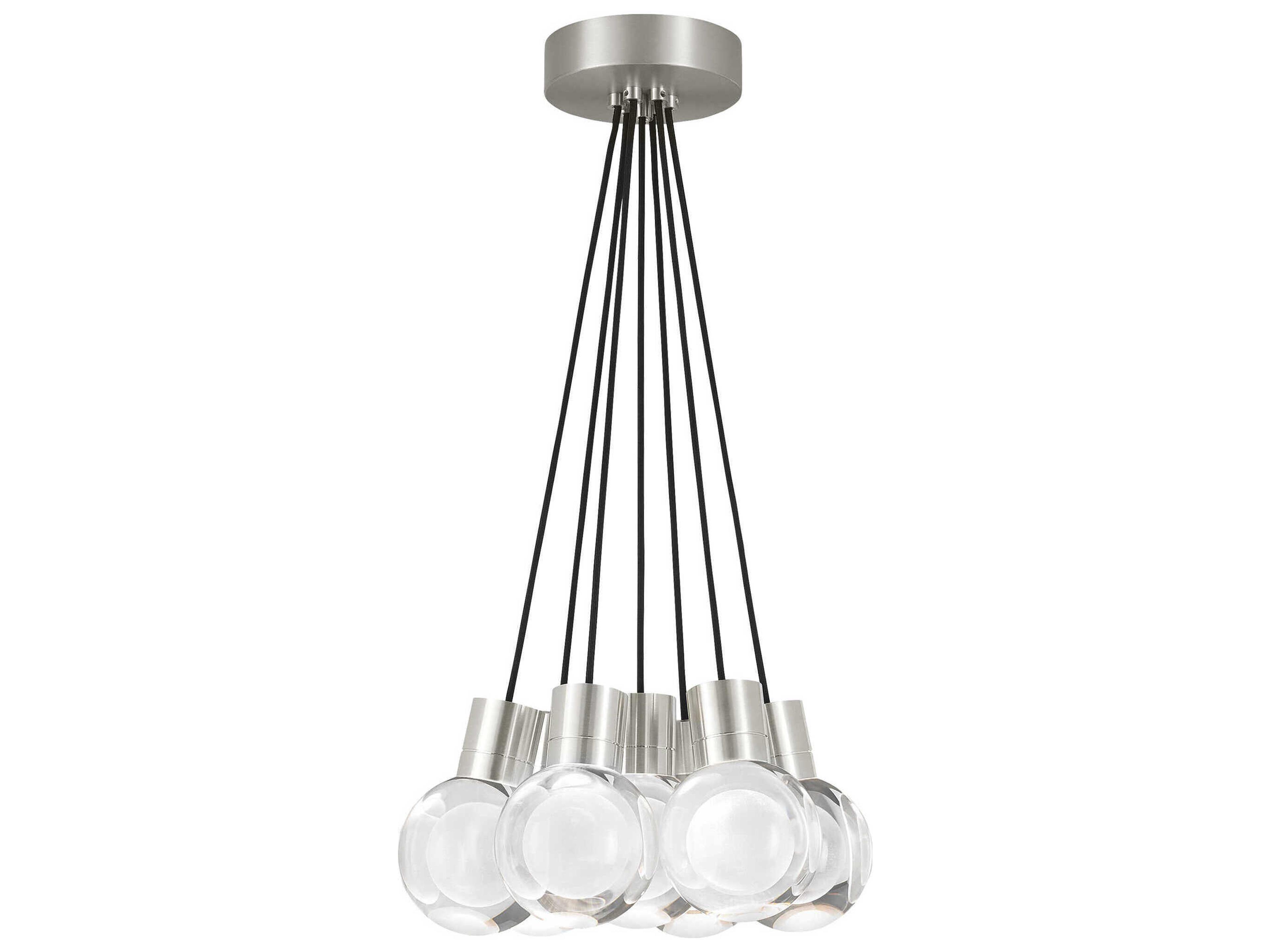 Mina 7-Light Satin Nickel Globe Pendant