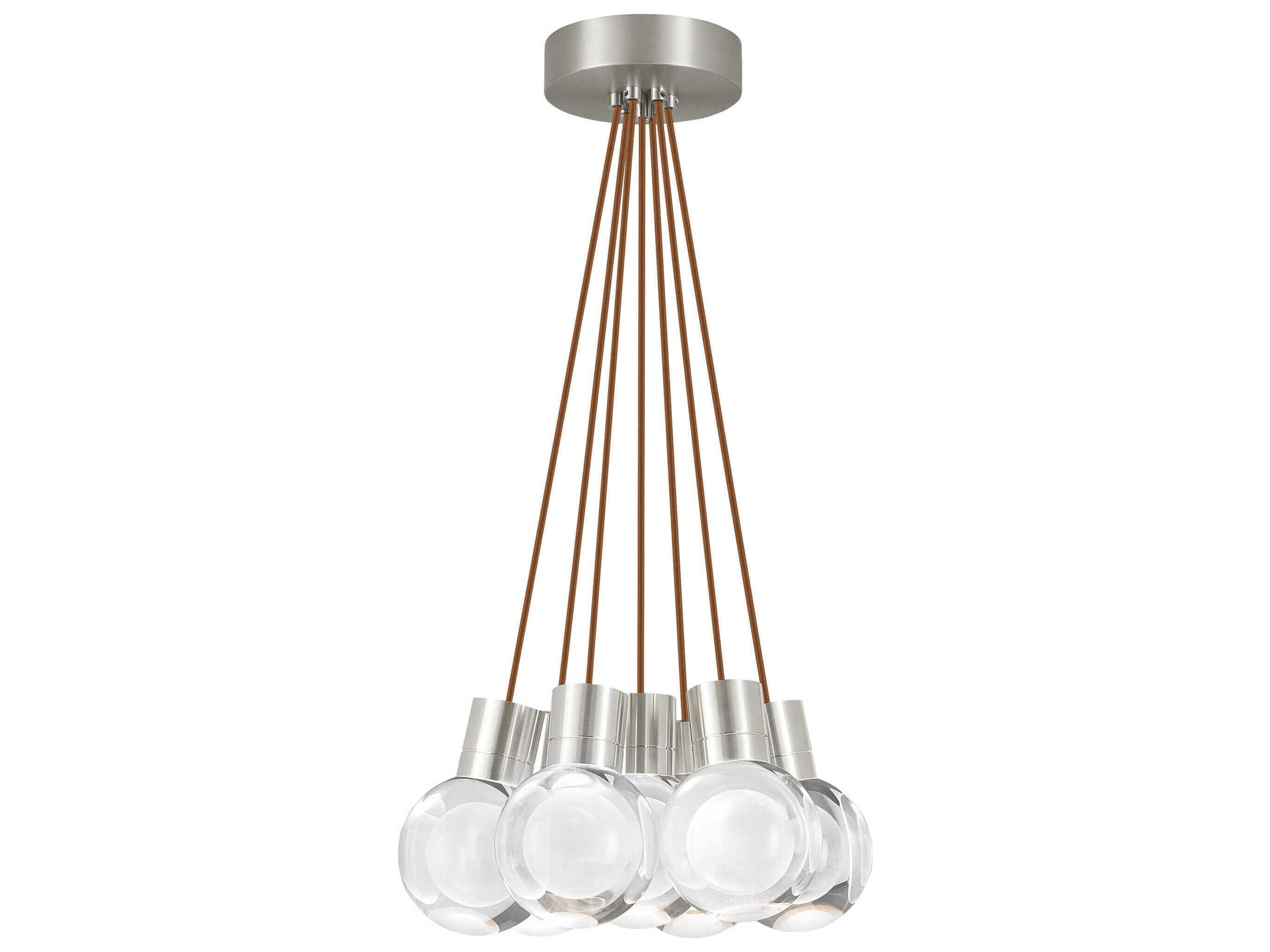 Visual Comfort Modern Mina 7-Light Satin Nickel Globe Pendant
