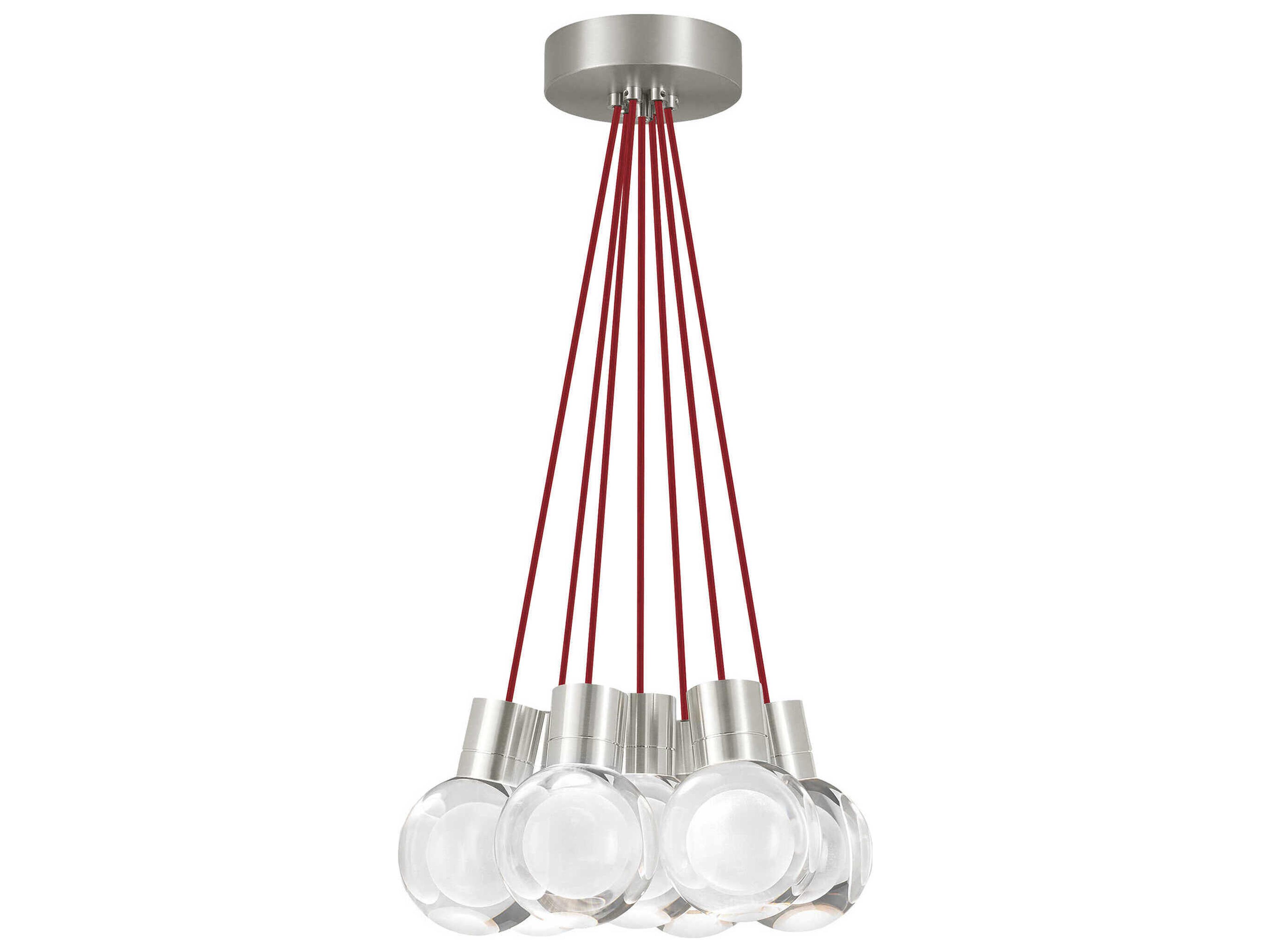 Visual Comfort Modern Mina 7-Light Satin Nickel Globe Pendant