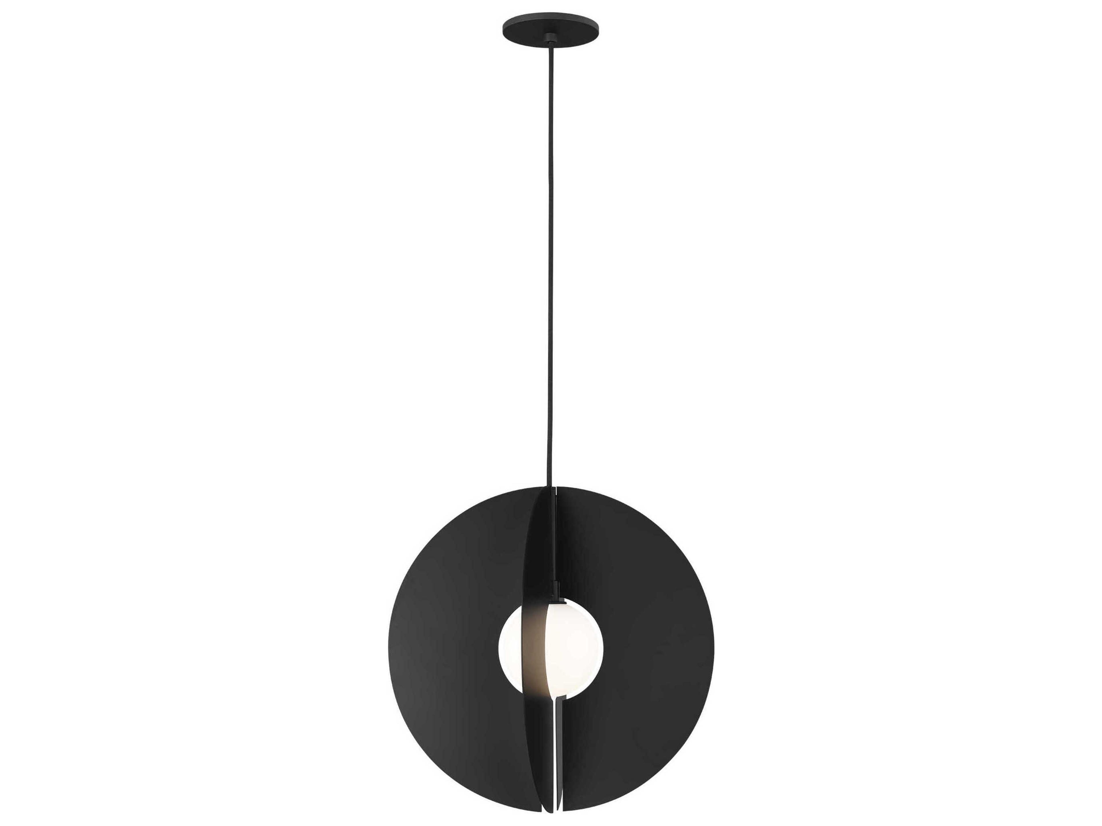 Visual Comfort Modern Orbel 1-Light Matte Black Geometric Pendant