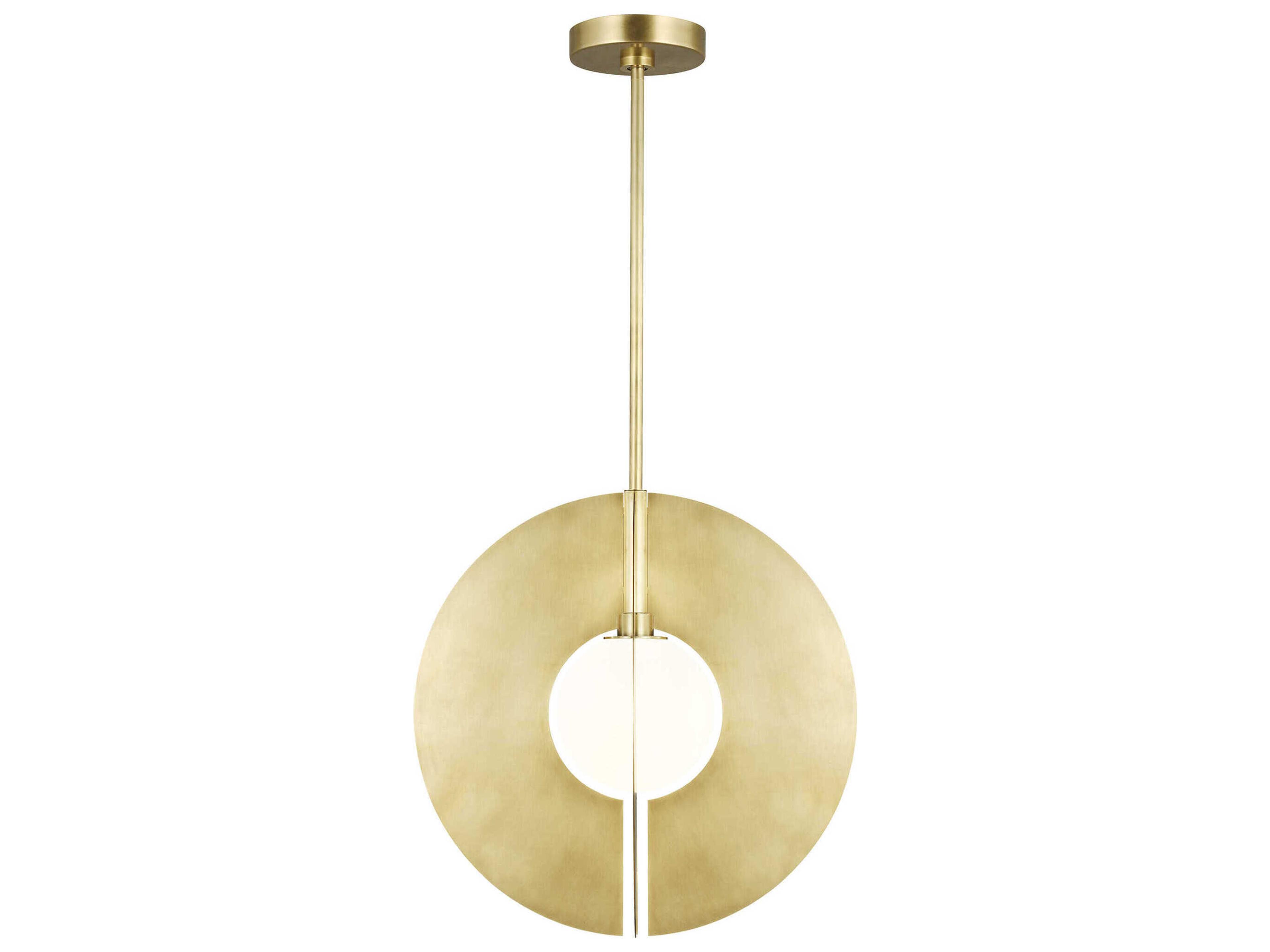 Visual Comfort Modern Orbel 1-Light Natural Brass Geometric Pendant