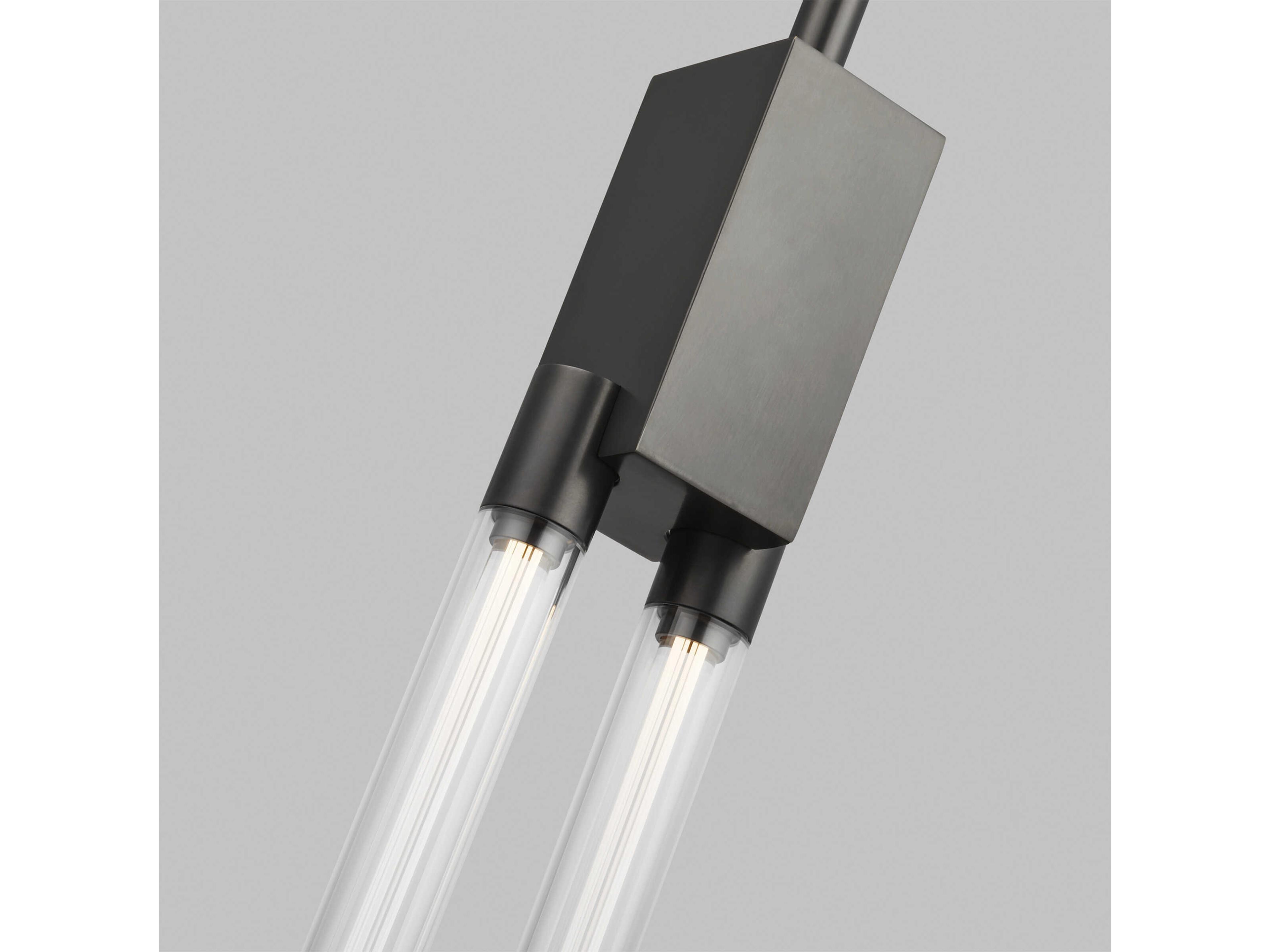 Visual Comfort Modern Phobos 2-Light Dark Bronze Cylinder Linear Mini Pendant