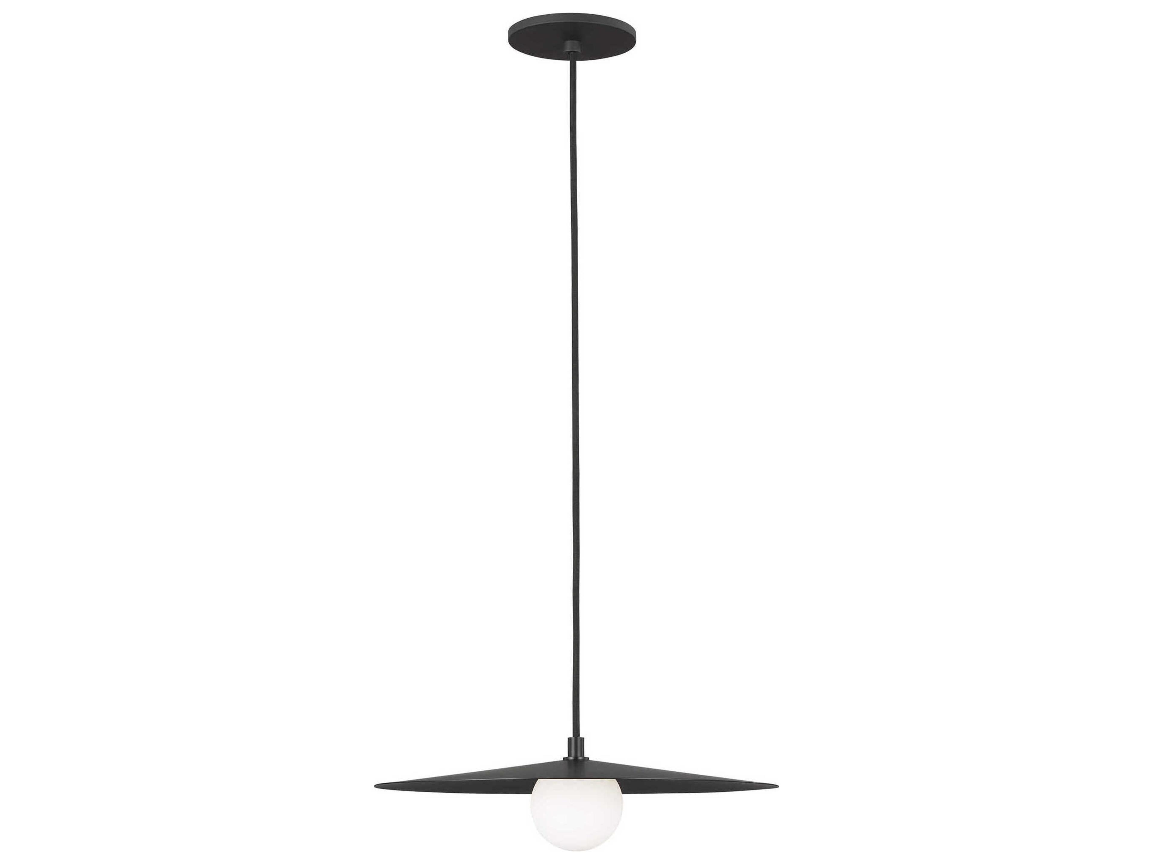 Visual Comfort Modern Pirlo 1-Light Matte Black Pendant