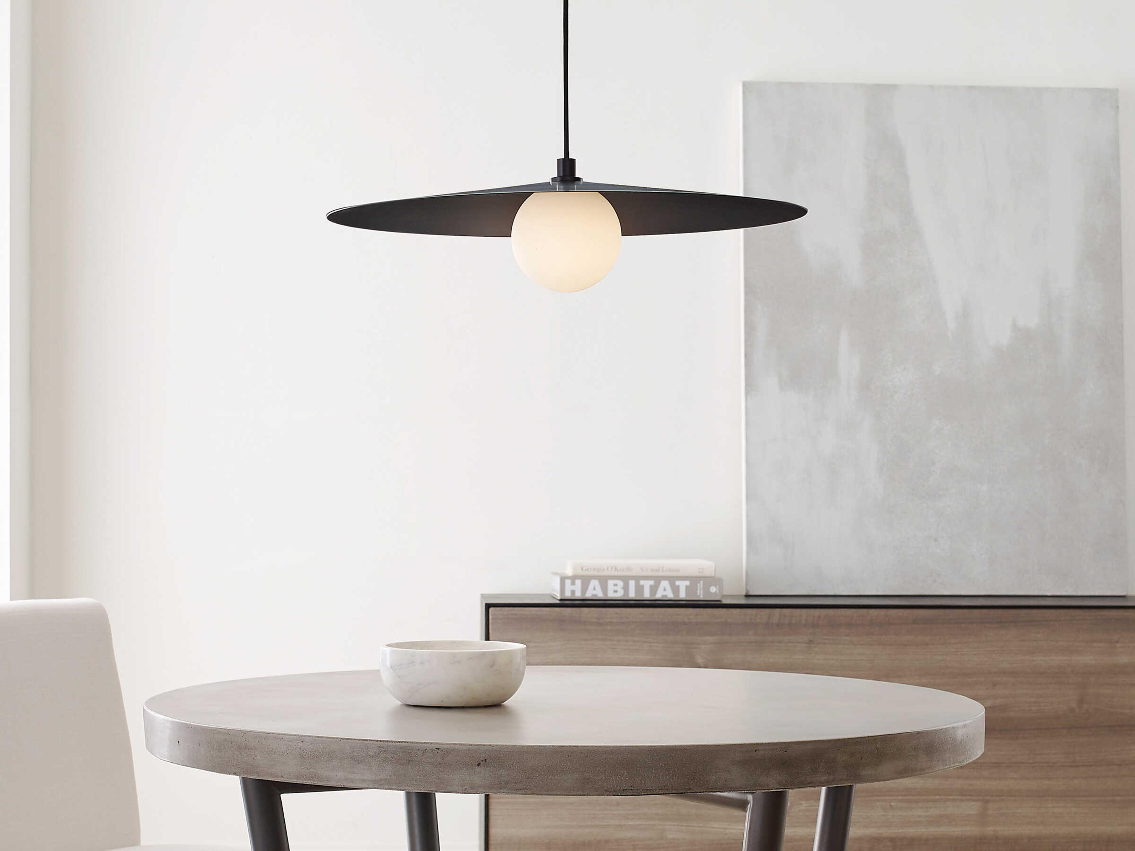 Visual Comfort Modern Pirlo 1-Light Matte Black Pendant