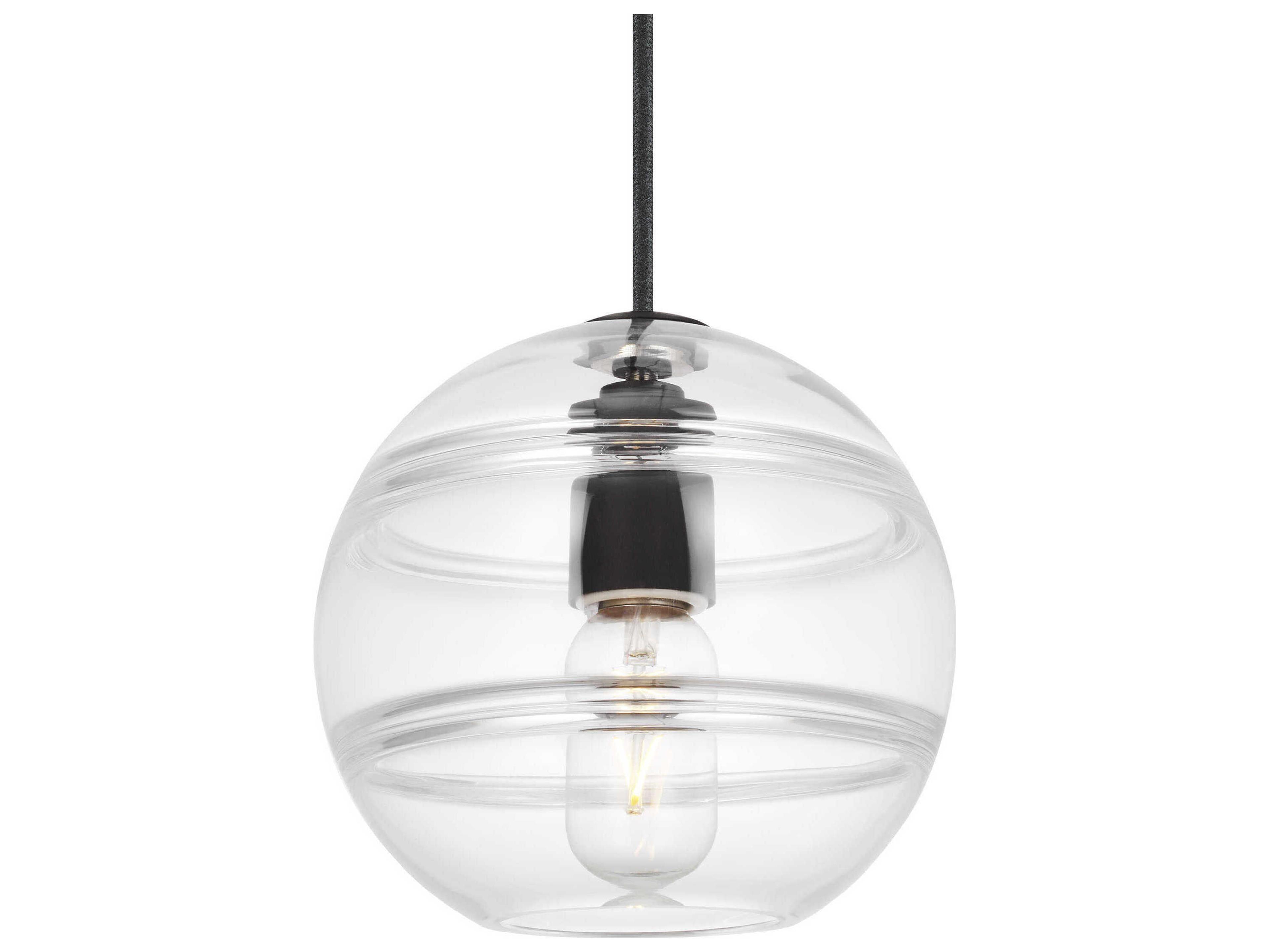 Visual Comfort Modern Sedona 1-Light White Black Globe Mini Pendant