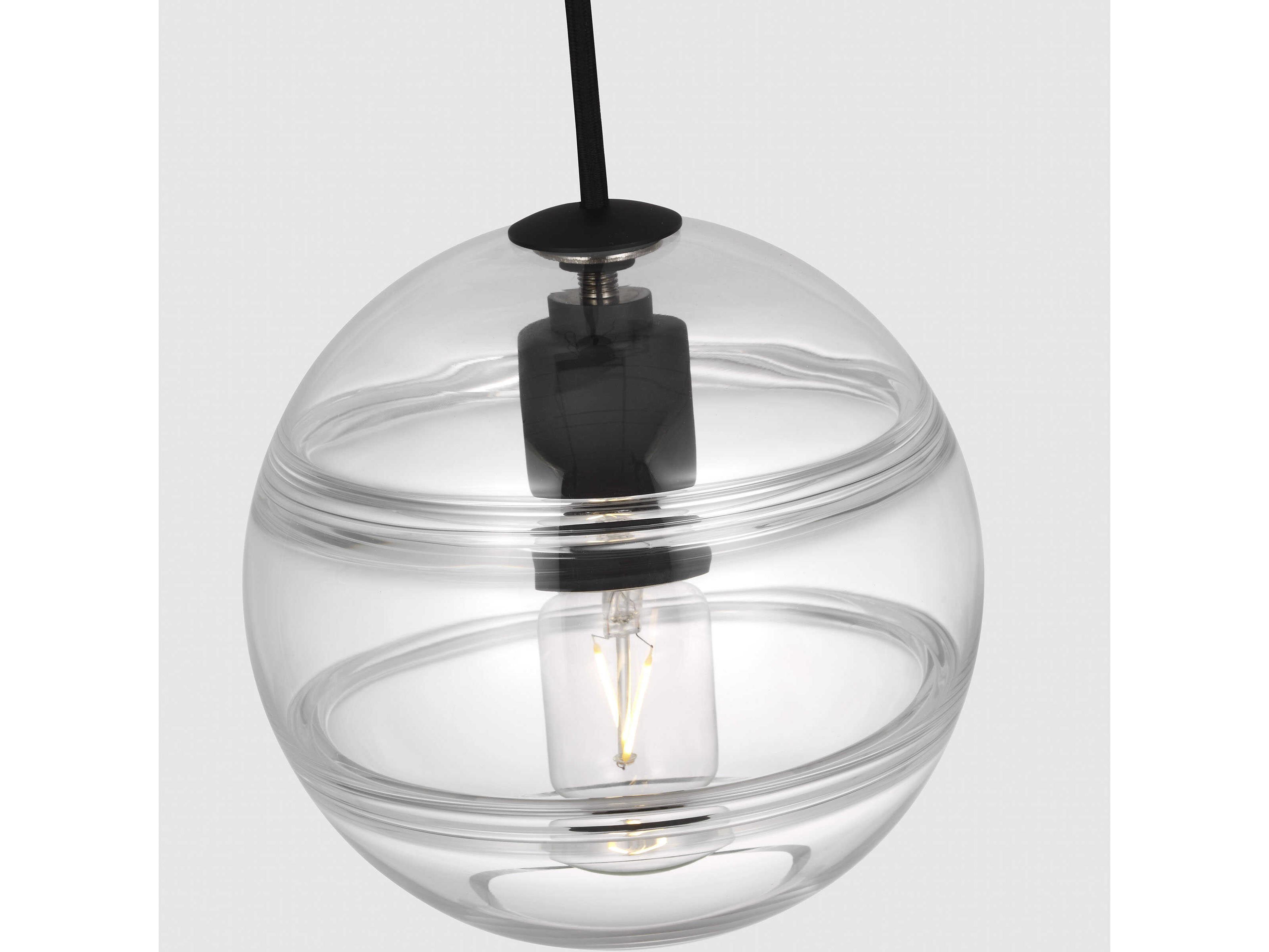 Visual Comfort Modern Sedona 1-Light White Black Globe Mini Pendant