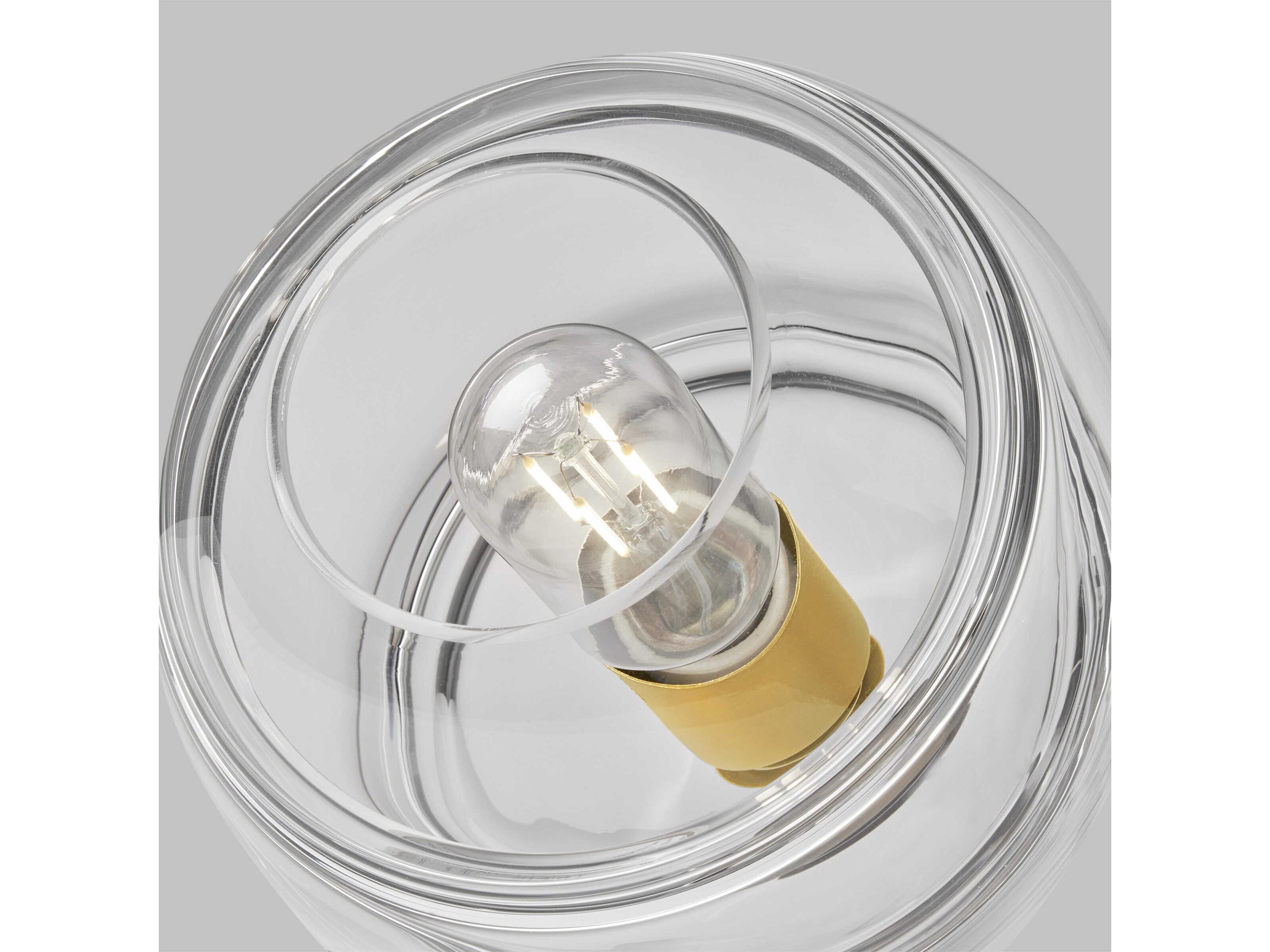 Visual Comfort Modern Sedona 1-Light Aged Brass Clear Globe Mini Pendant