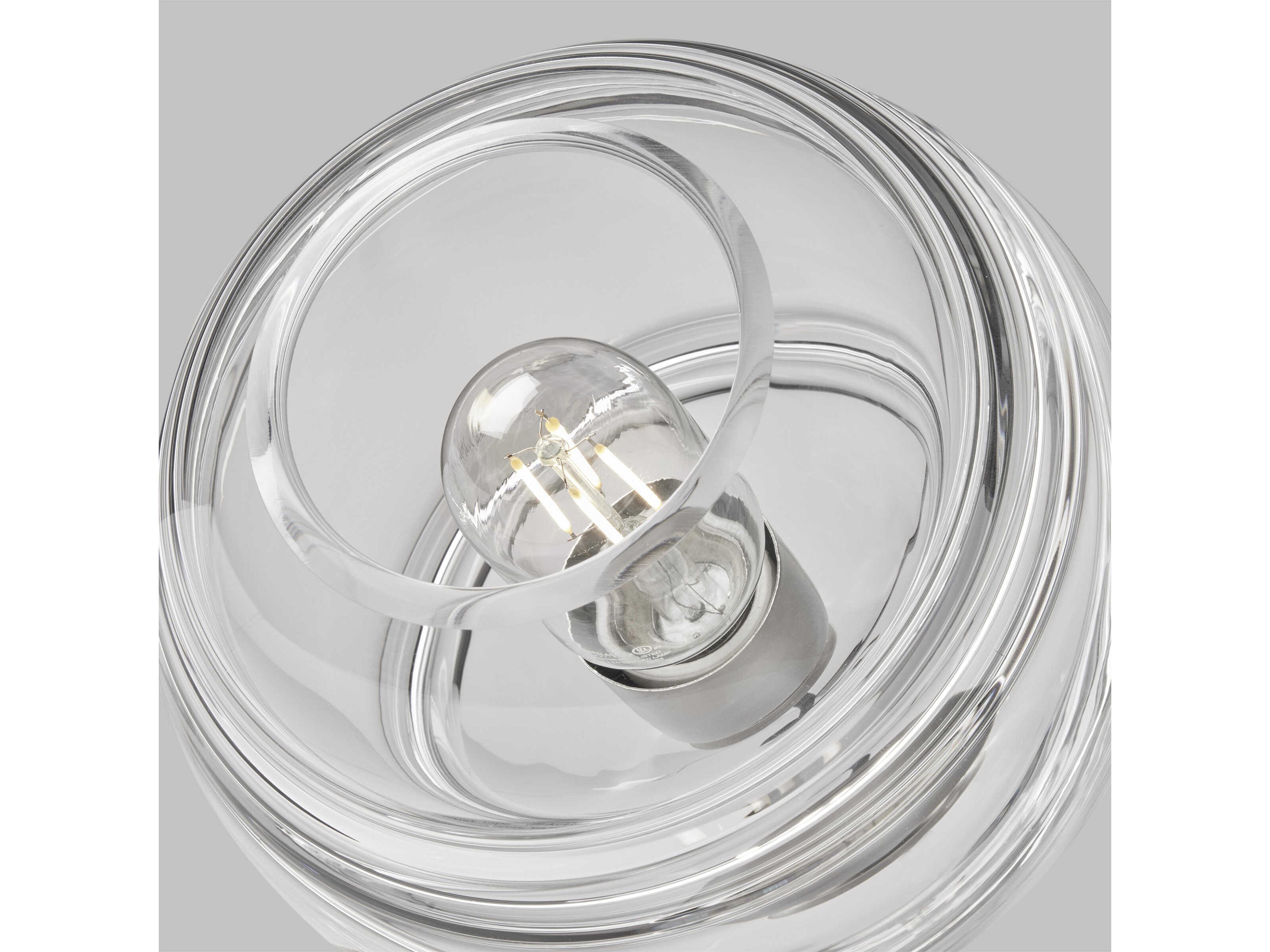 Visual Comfort Modern Sedona 1-Light Satin Nickel Clear Globe Mini Pendant