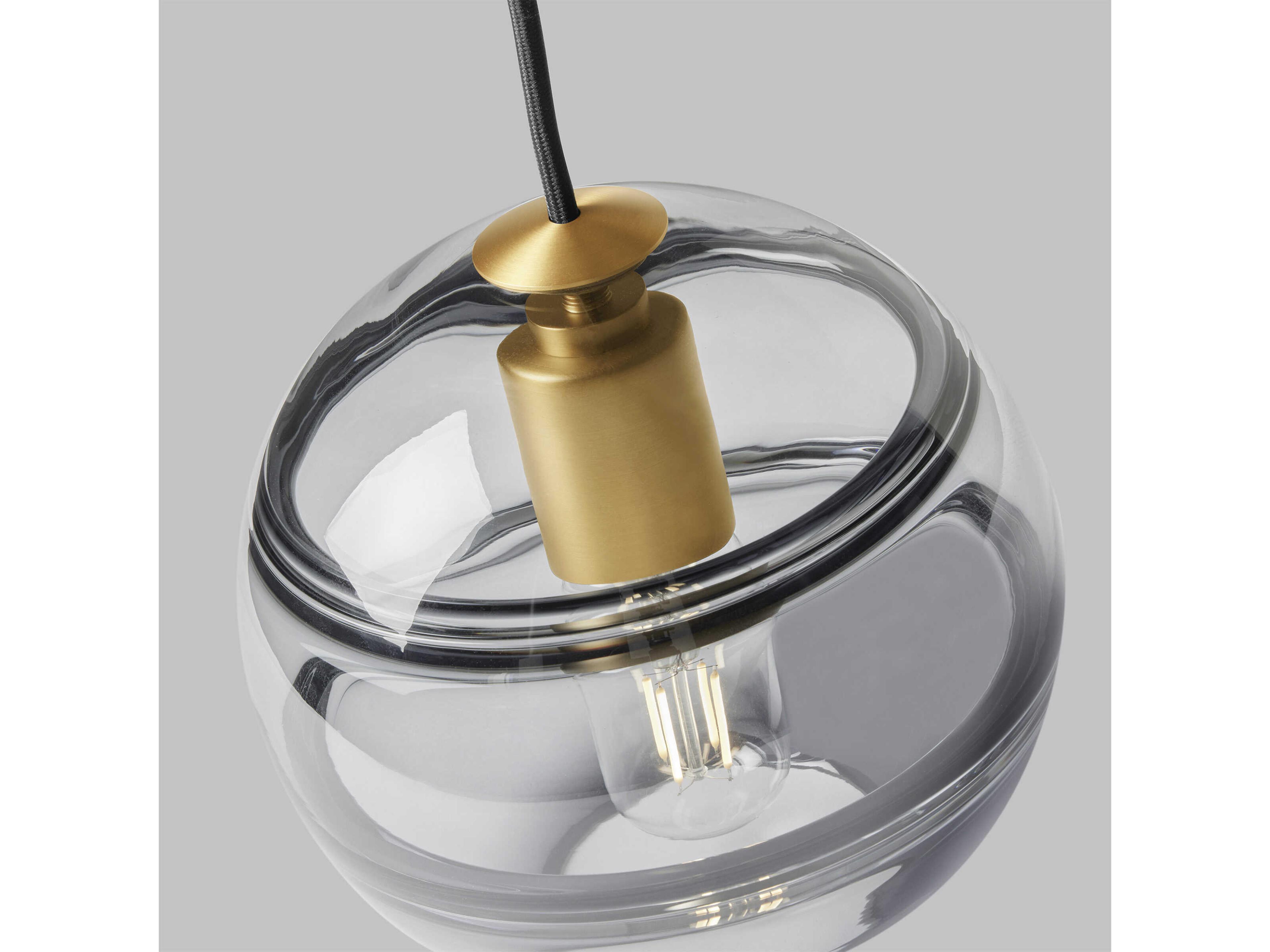 Visual Comfort Modern Sedona 1-Light Aged Brass Black Globe Mini Pendant