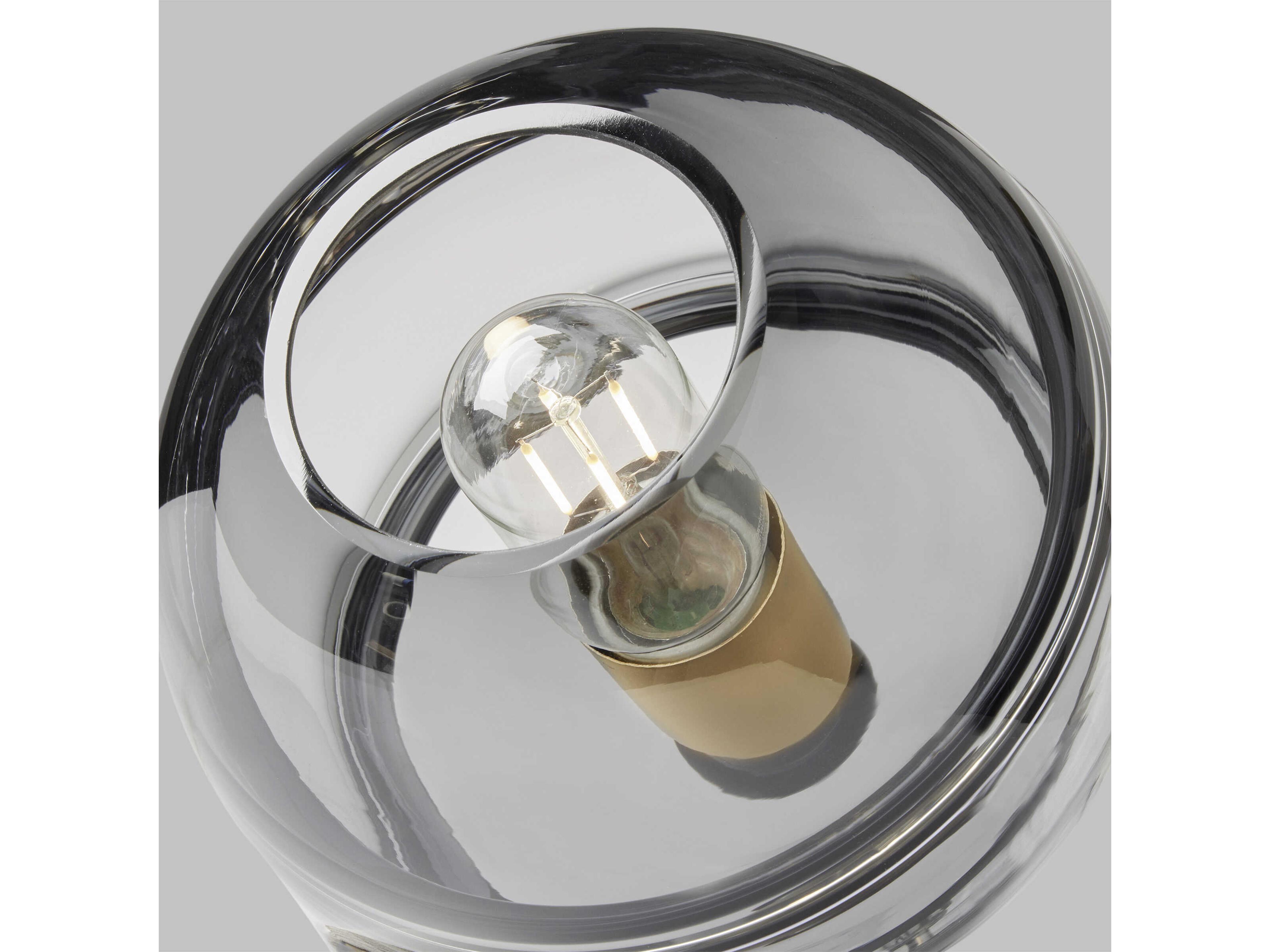 Visual Comfort Modern Sedona 1-Light Aged Brass Black Globe Mini Pendant