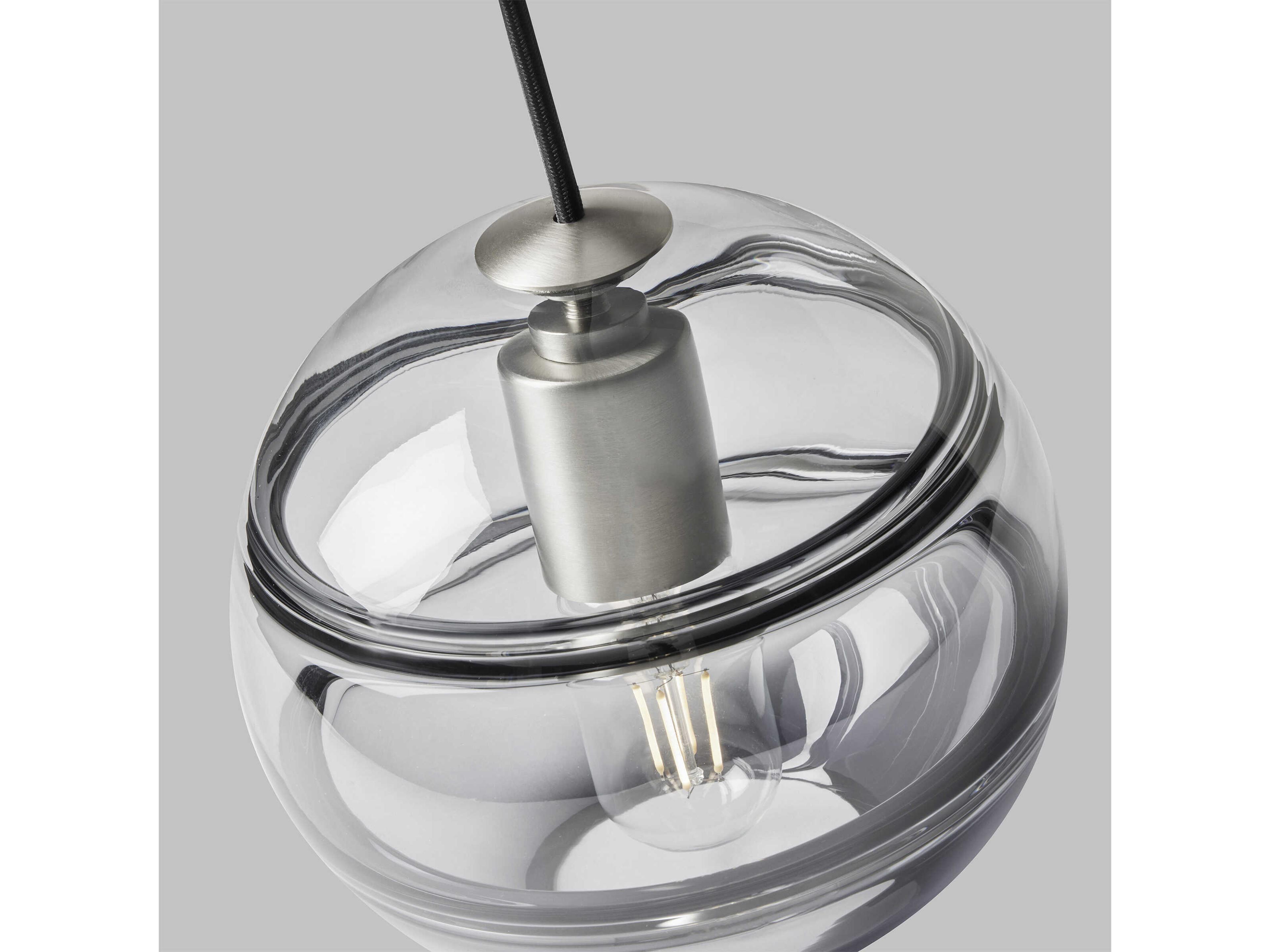 Visual Comfort Modern Sedona 1-Light Satin Nickel Black Globe Mini Pendant