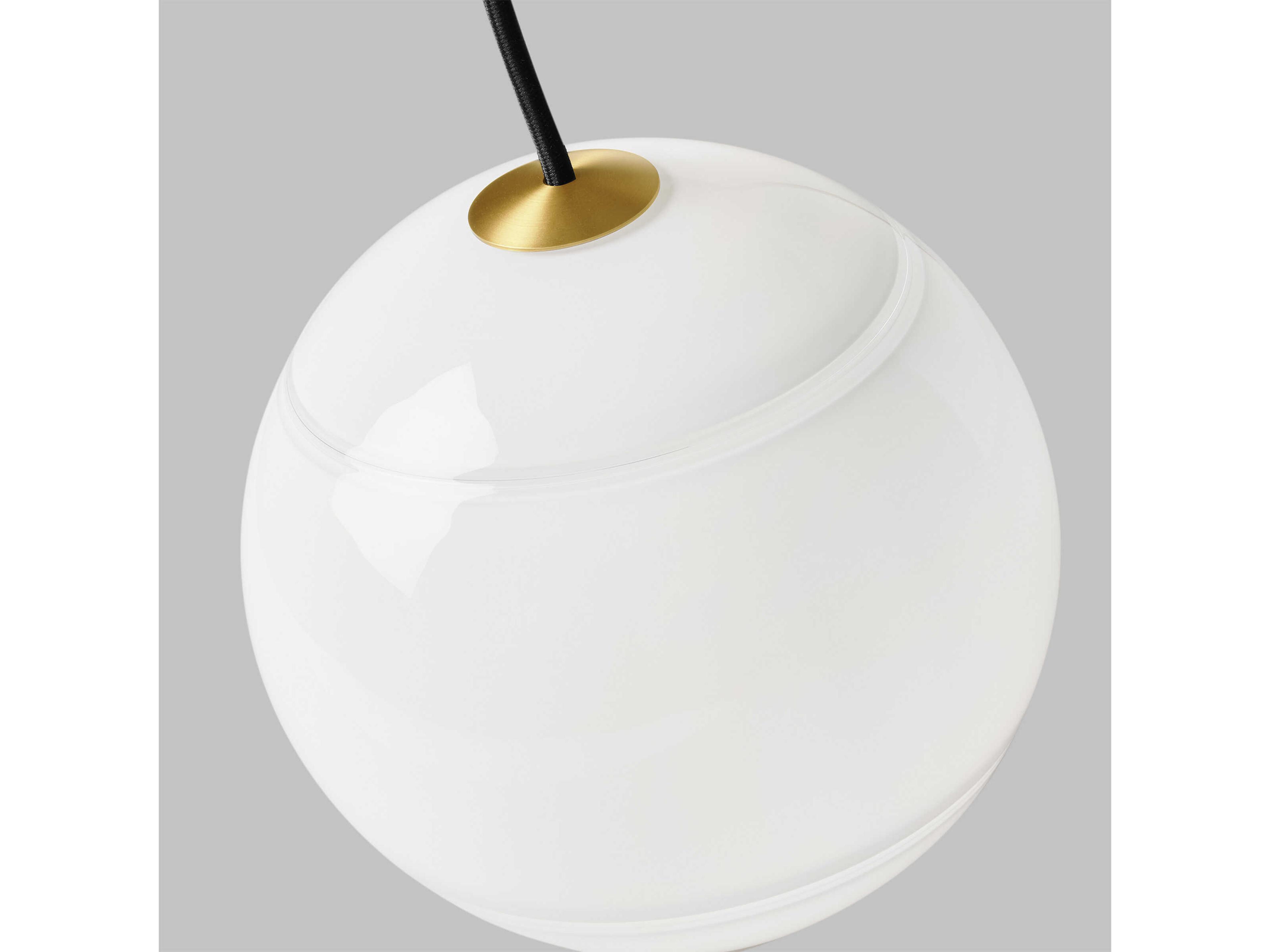 Visual Comfort Modern Sedona 1-Light Aged Brass White Globe Mini Pendant