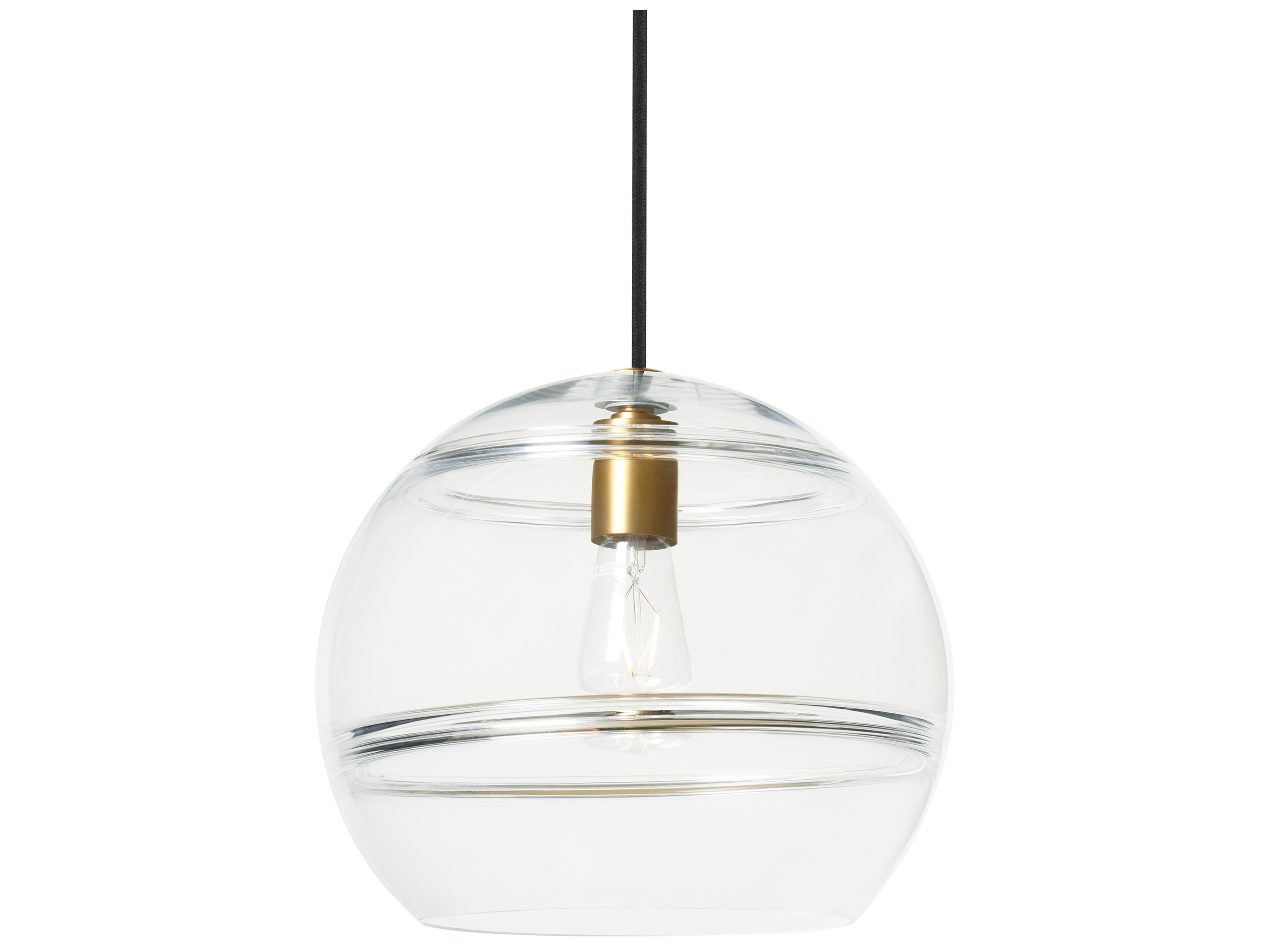 Visual Comfort Modern Sedona 1-Light Aged Brass Clear Globe Mini Pendant