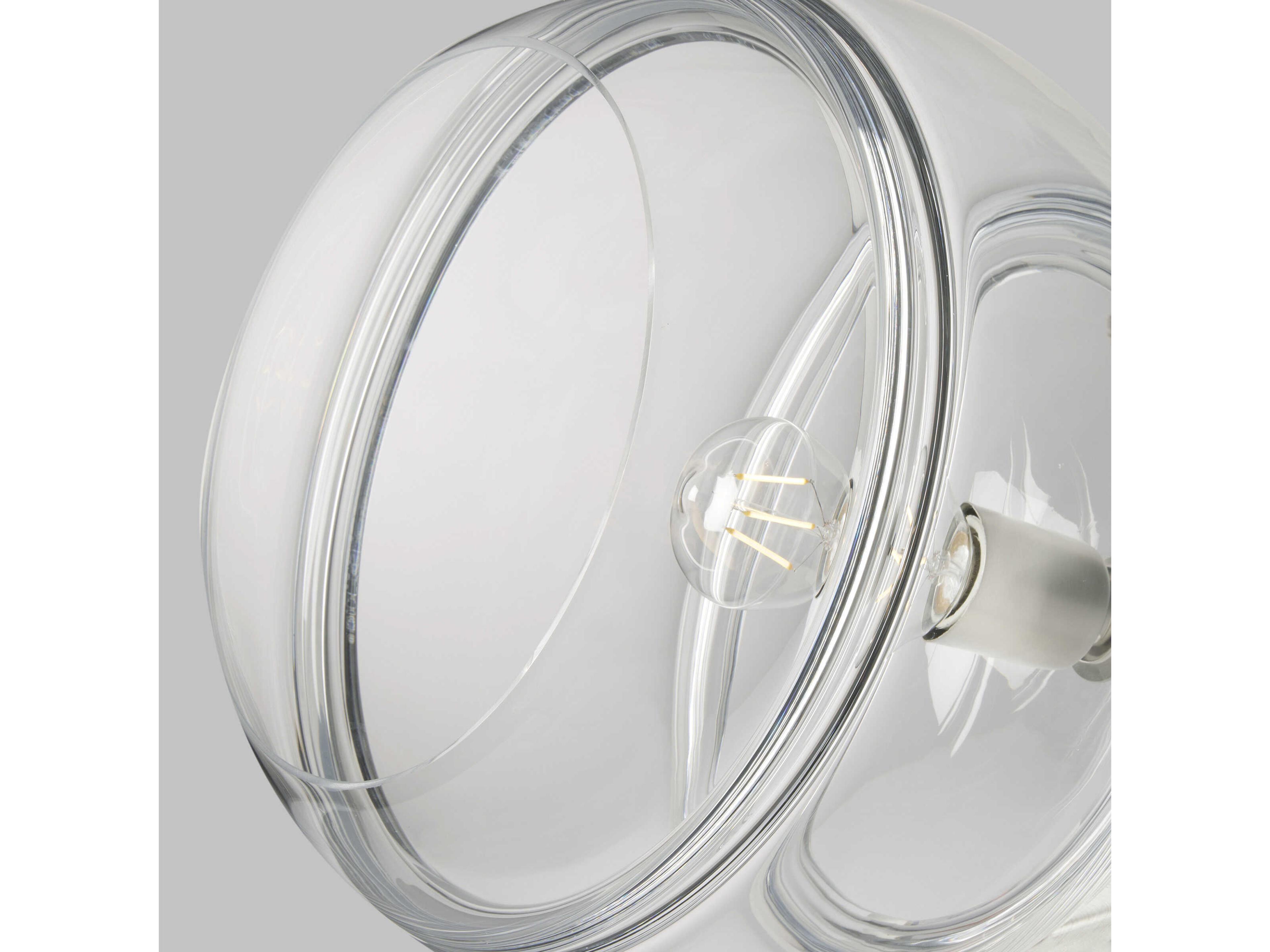 Visual Comfort Modern Sedona 1-Light Satin Nickel Clear Globe Mini Pendant