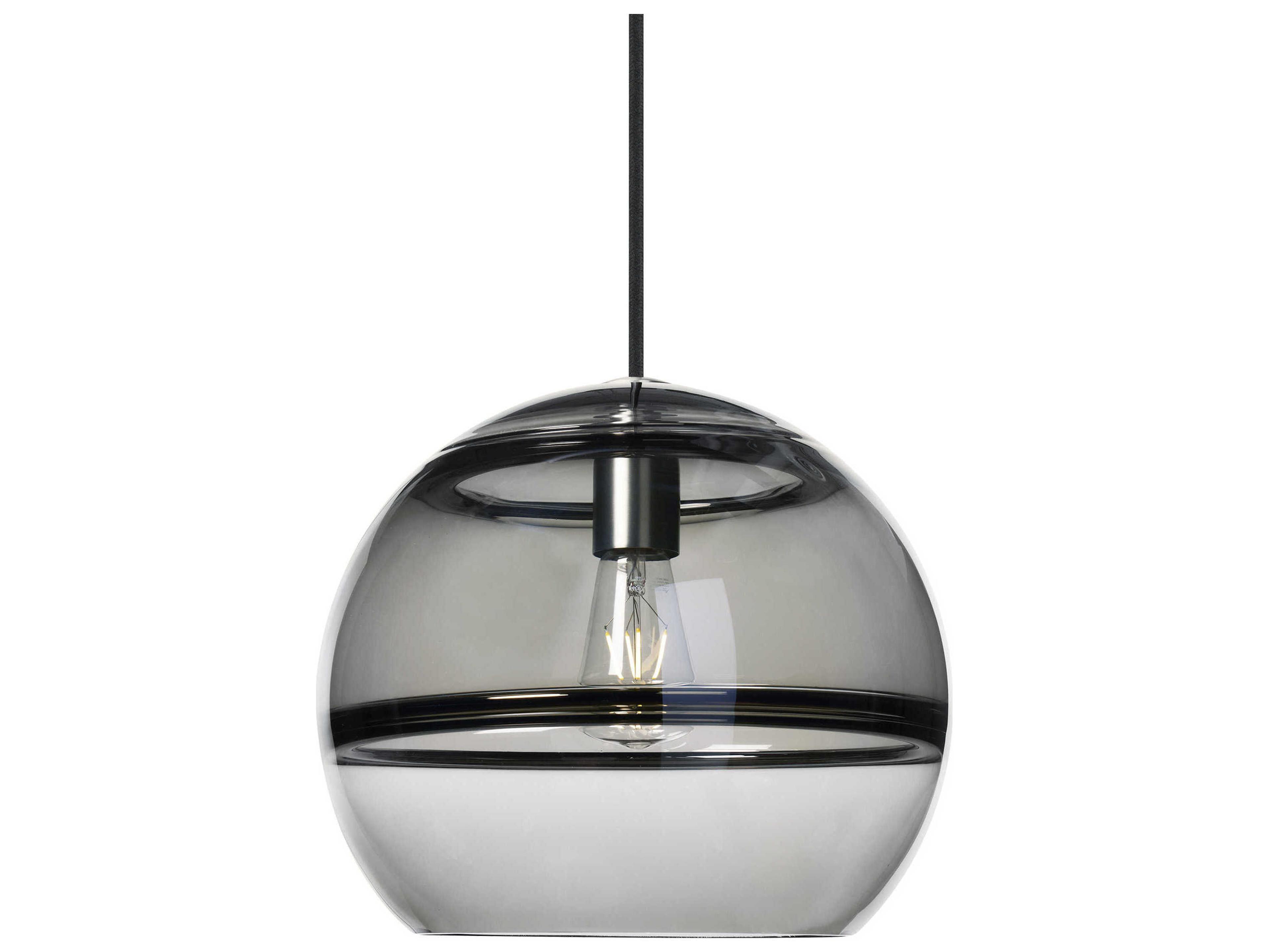 Sedona 1-Light Satin Nickel Black Globe Mini Pendant