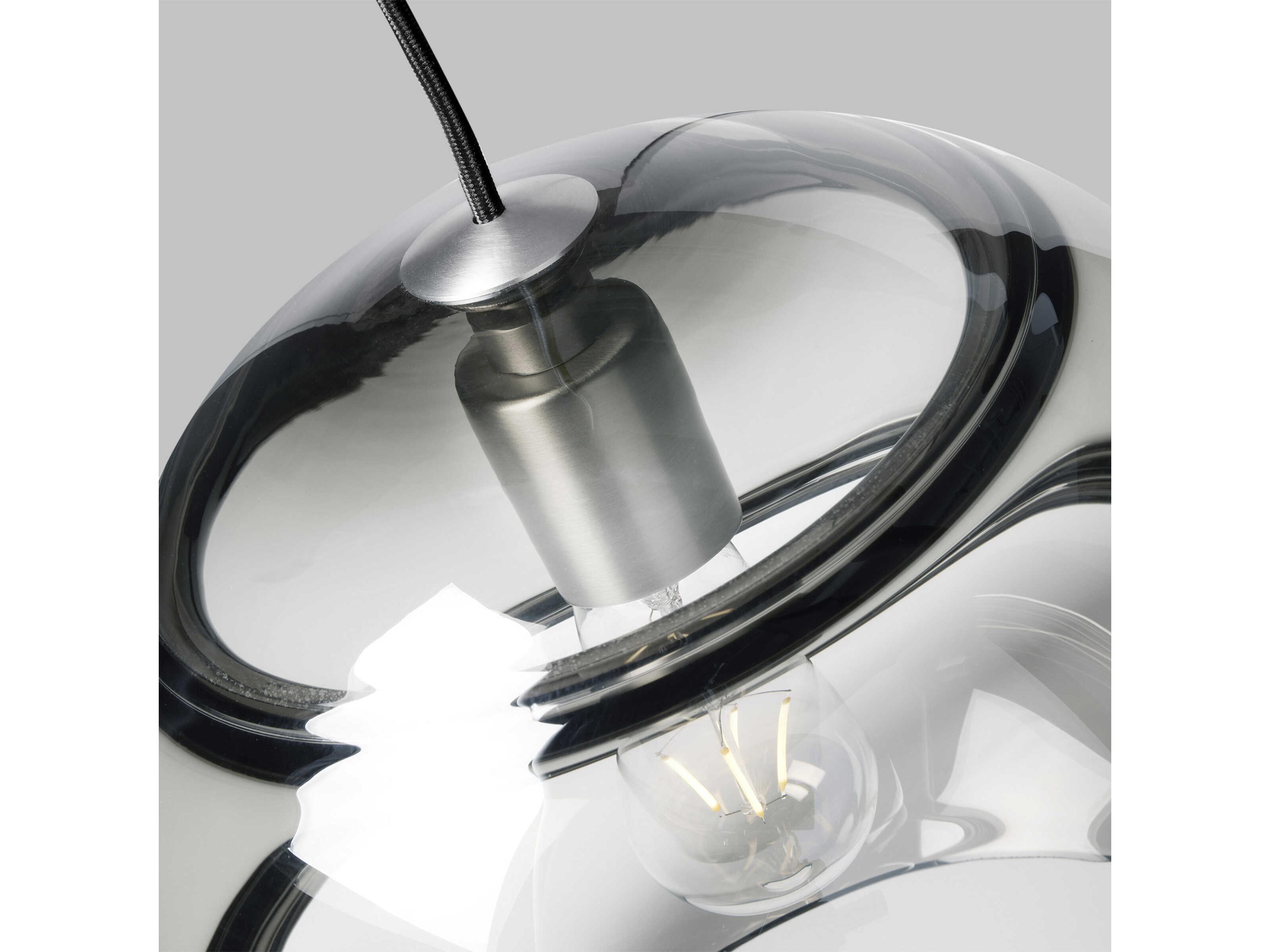 Visual Comfort Modern Sedona 1-Light Satin Nickel Black Globe Mini Pendant