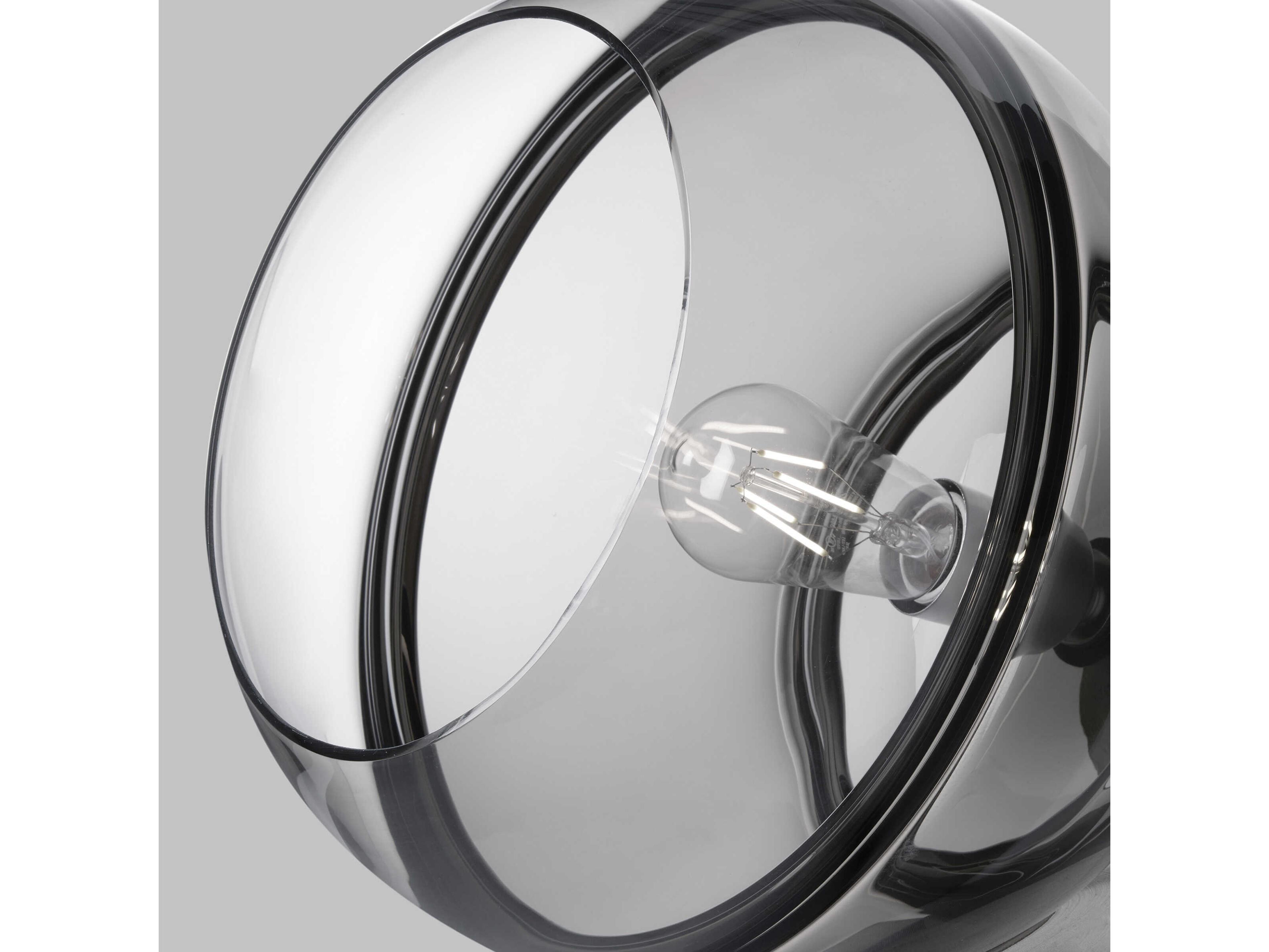 Visual Comfort Modern Sedona 1-Light Satin Nickel Black Globe Mini Pendant