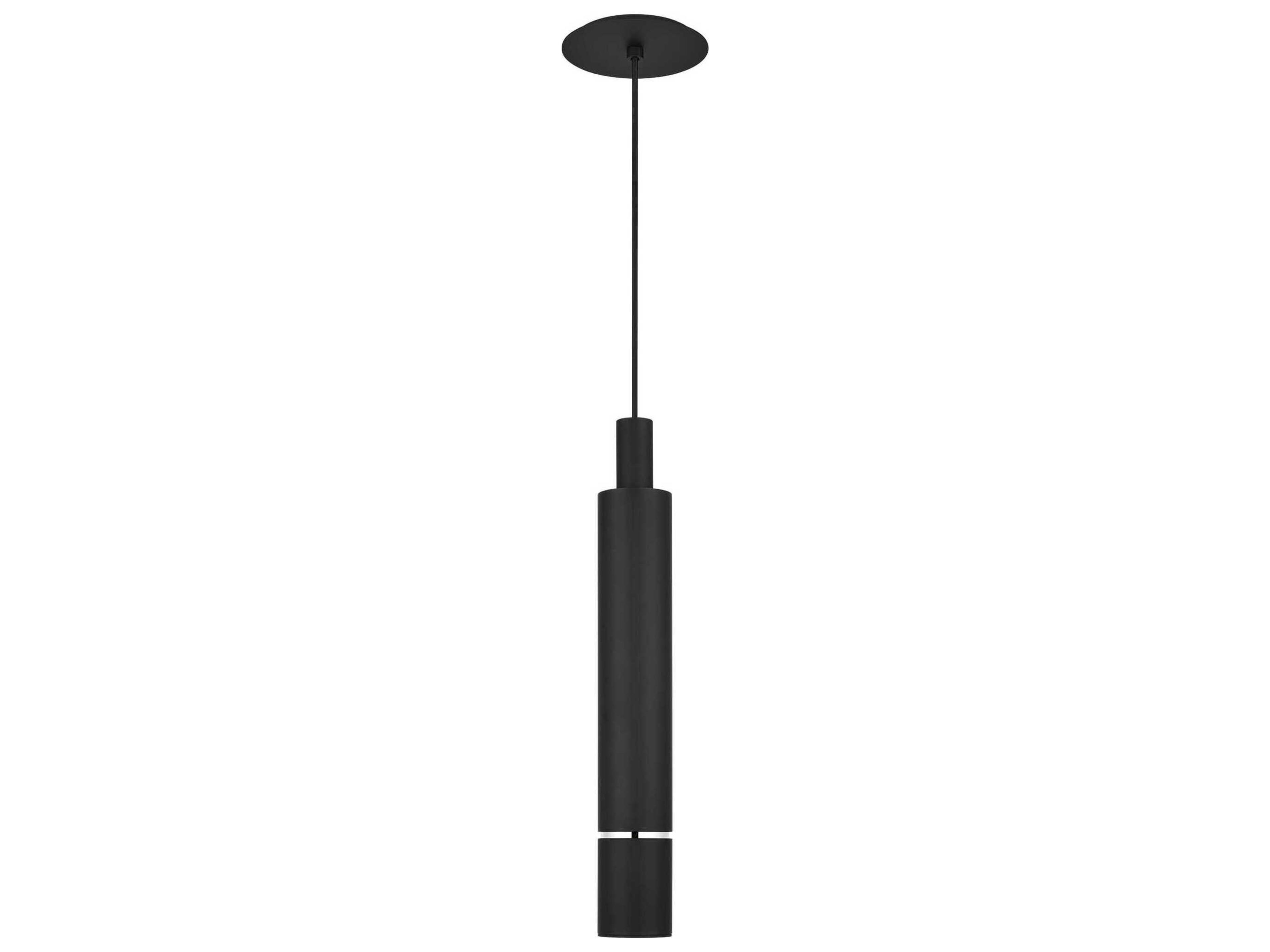 Visual Comfort Modern Sottile 1-Light Nightshade Black Cylinder Mini Pendant