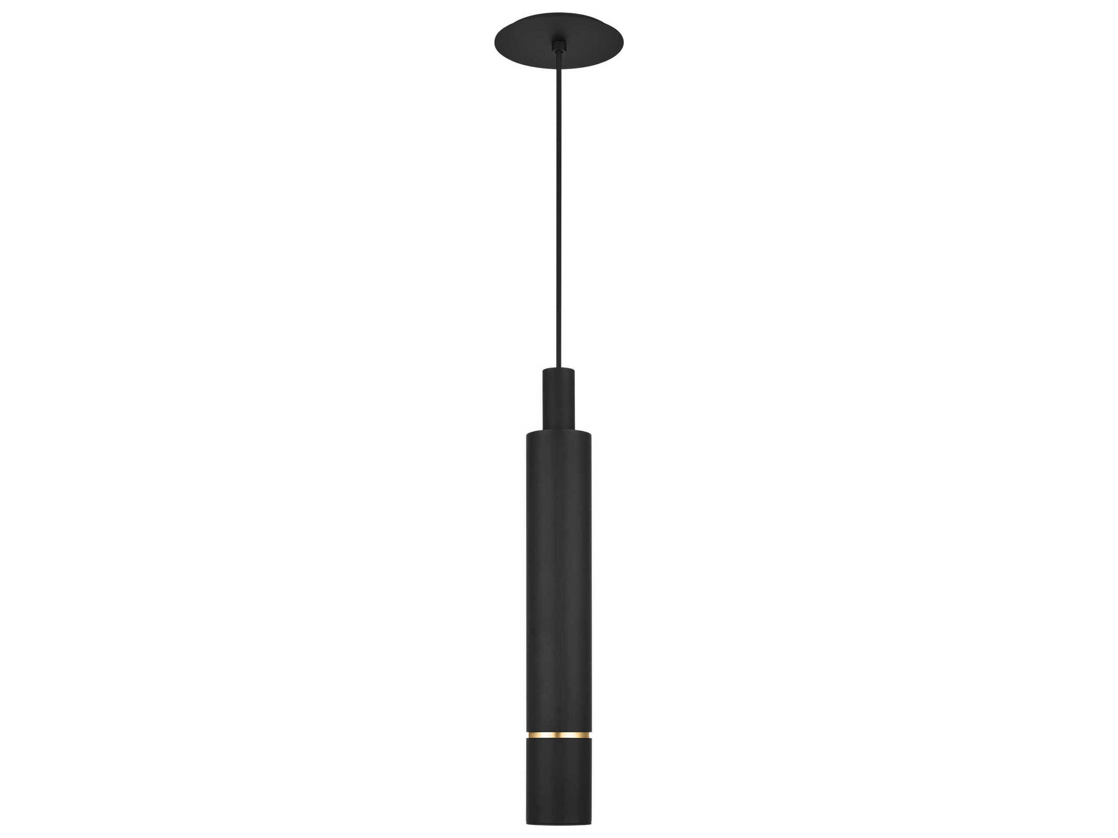 Visual Comfort Modern Sottile 1-Light Nightshade Black Cylinder Mini Pendant