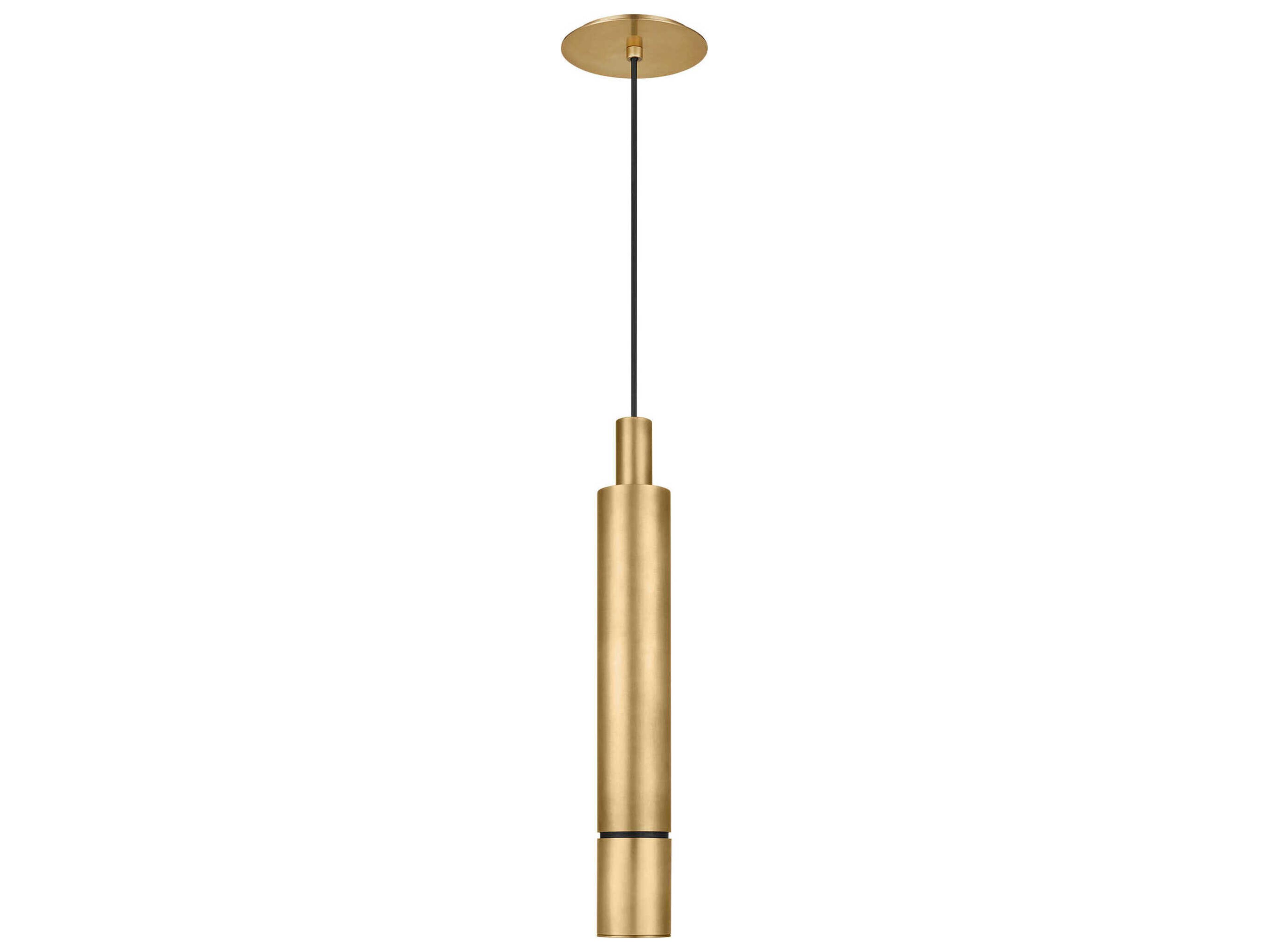 Sottile 1-Light Natural Brass Cylinder Mini Pendant