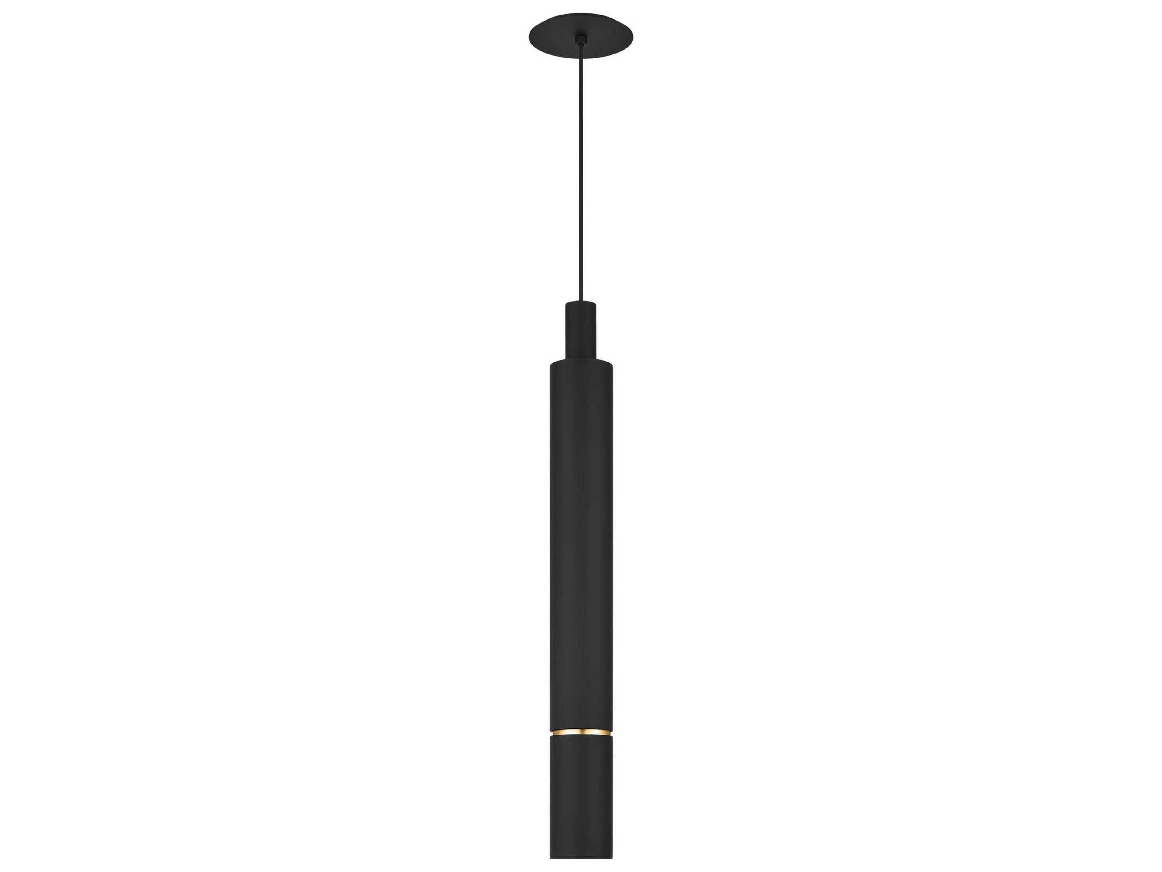 Visual Comfort Modern Sottile 1-Light Nightshade Black Cylinder Mini Pendant