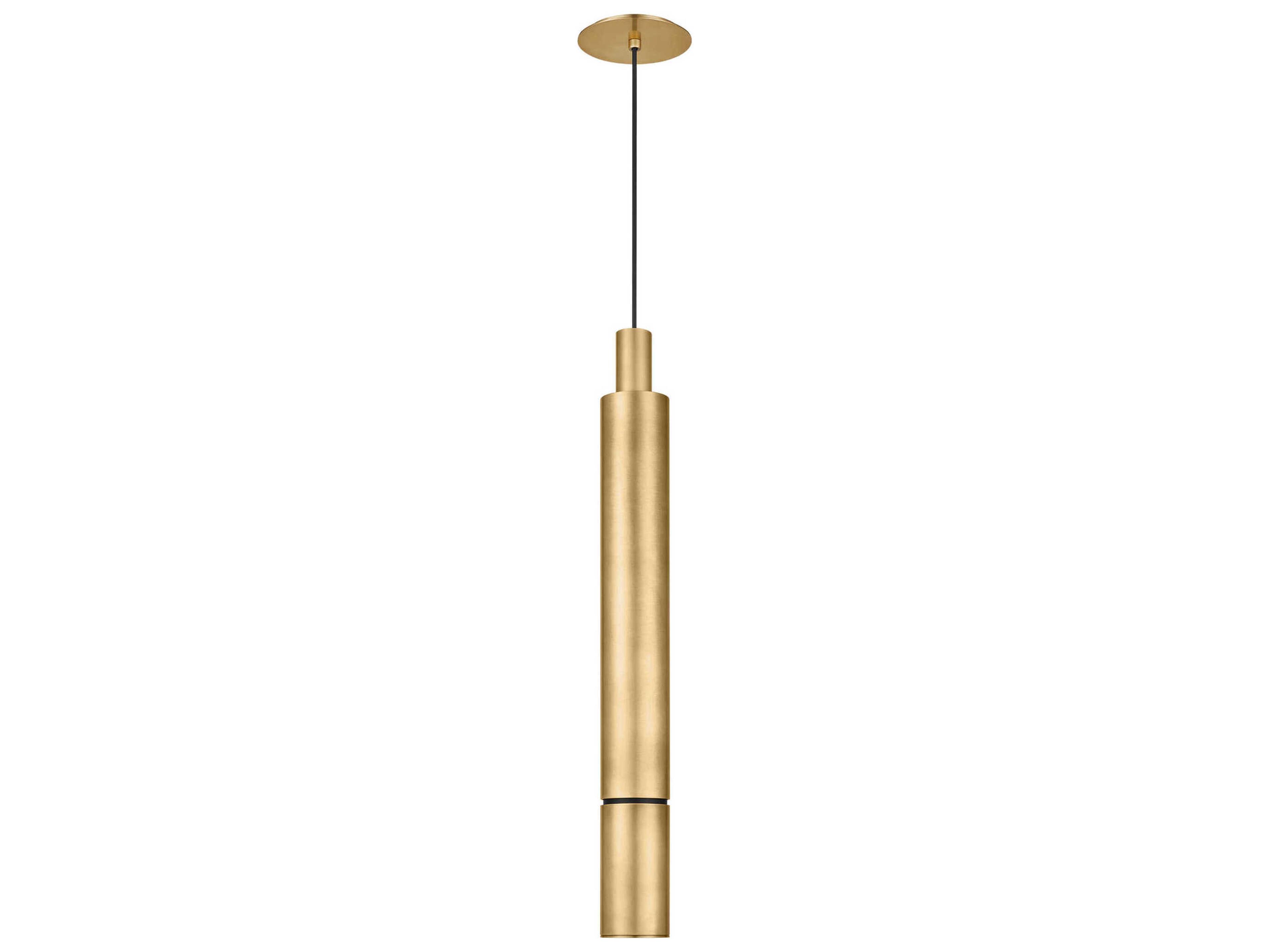 Sottile 1-Light Natural Brass Cylinder Mini Pendant