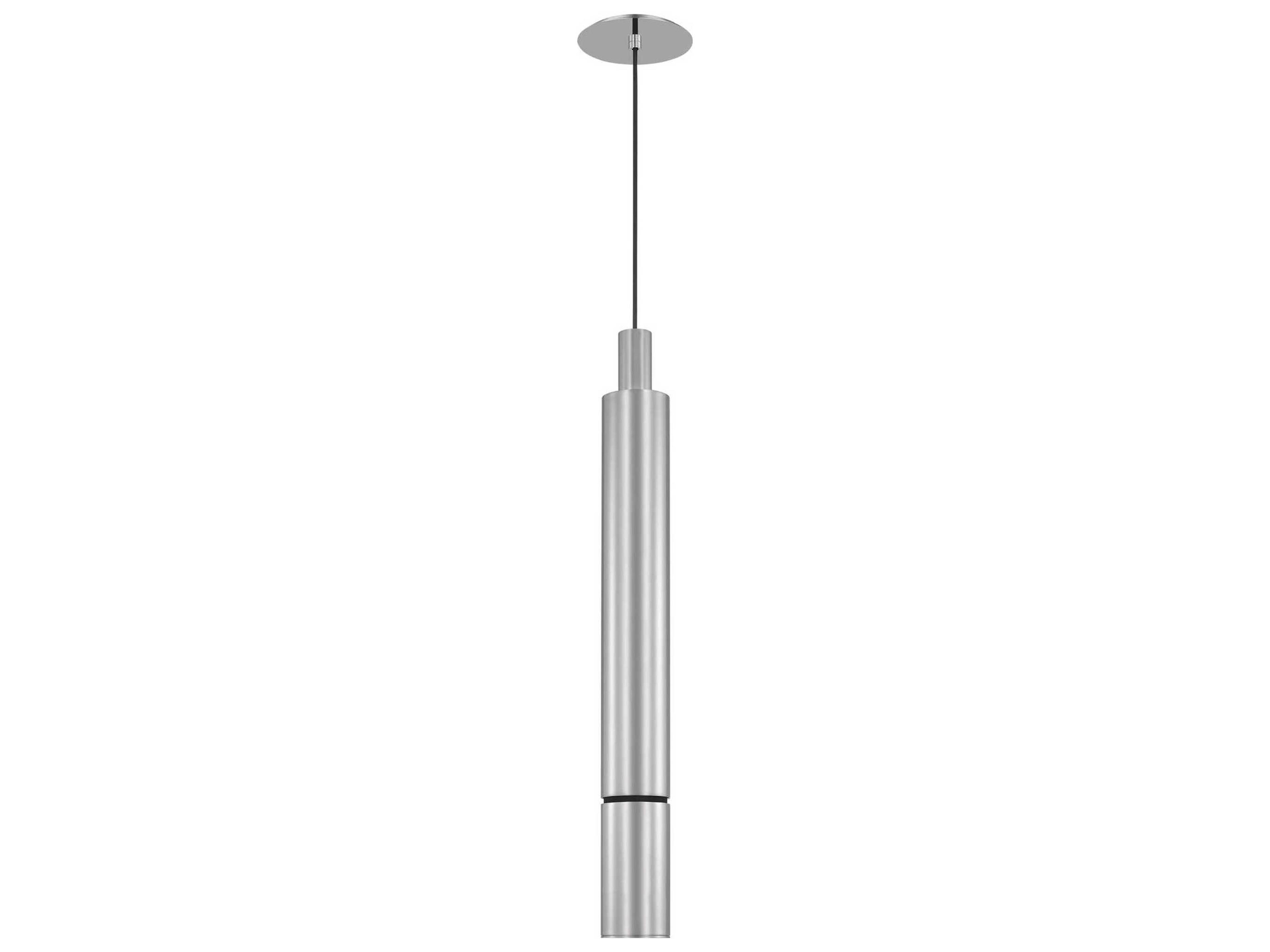Visual Comfort Modern Sottile 1-Light Polished Stainless Steel Cylinder Mini Pendant