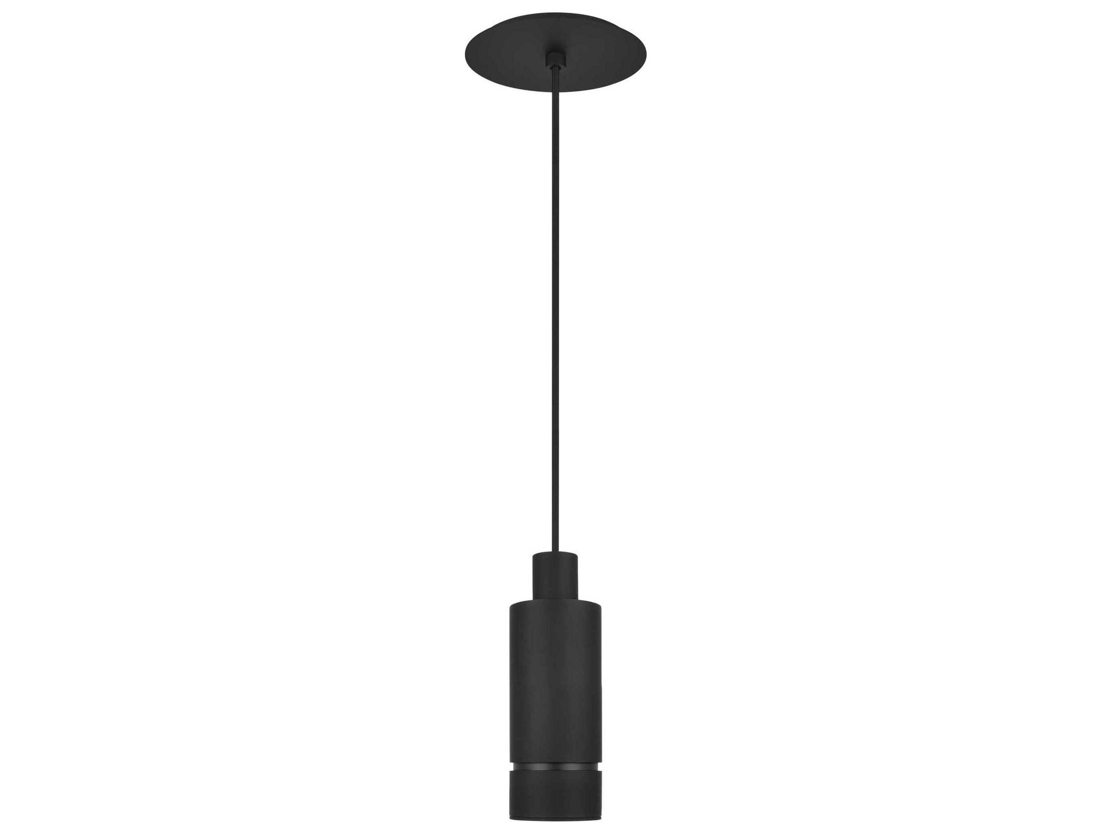 Sottile 1-Light Nightshade Black Cylinder Mini Pendant