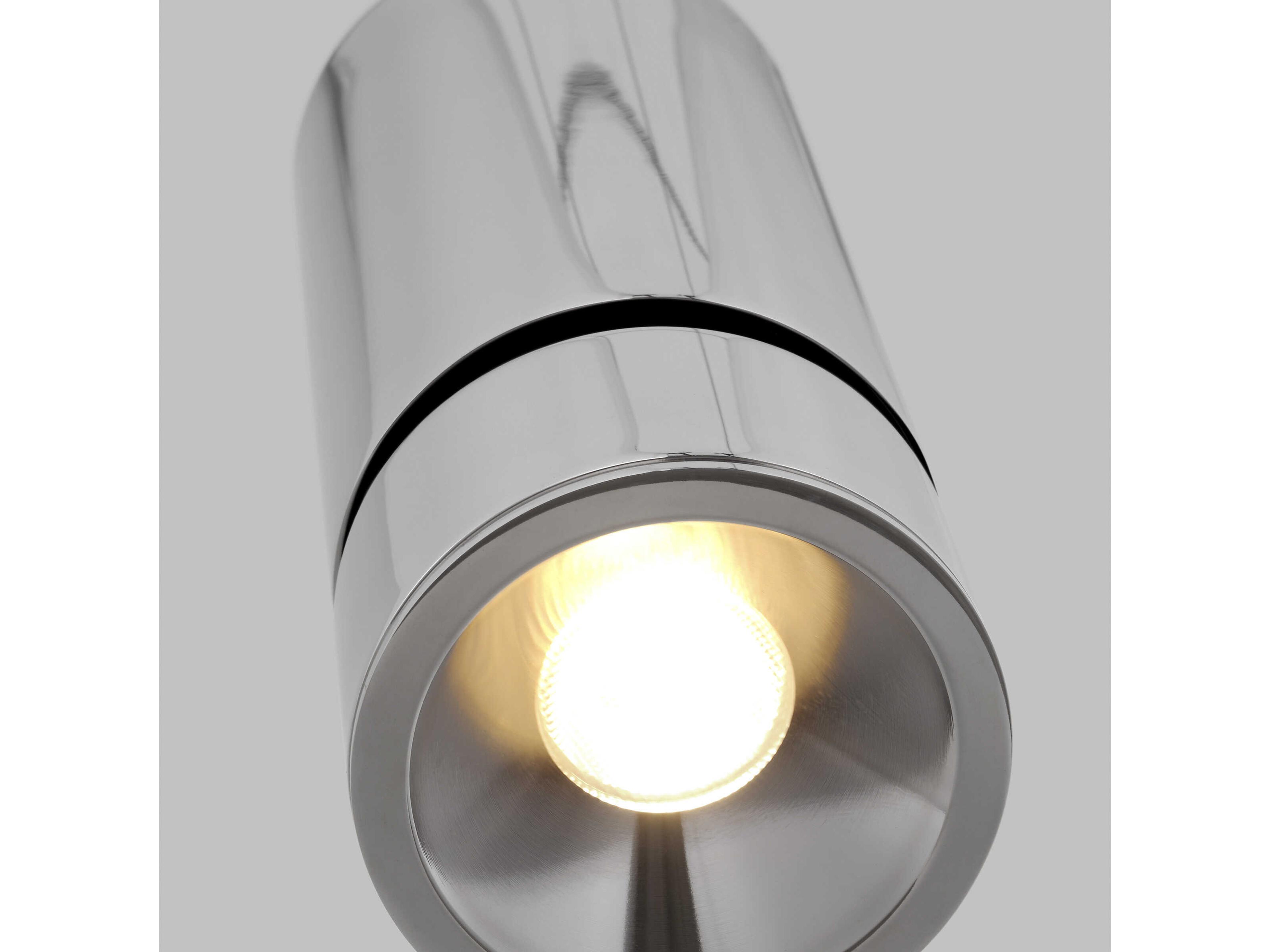 Visual Comfort Modern Sottile 1-Light Polished Stainless Steel Cylinder Mini Pendant