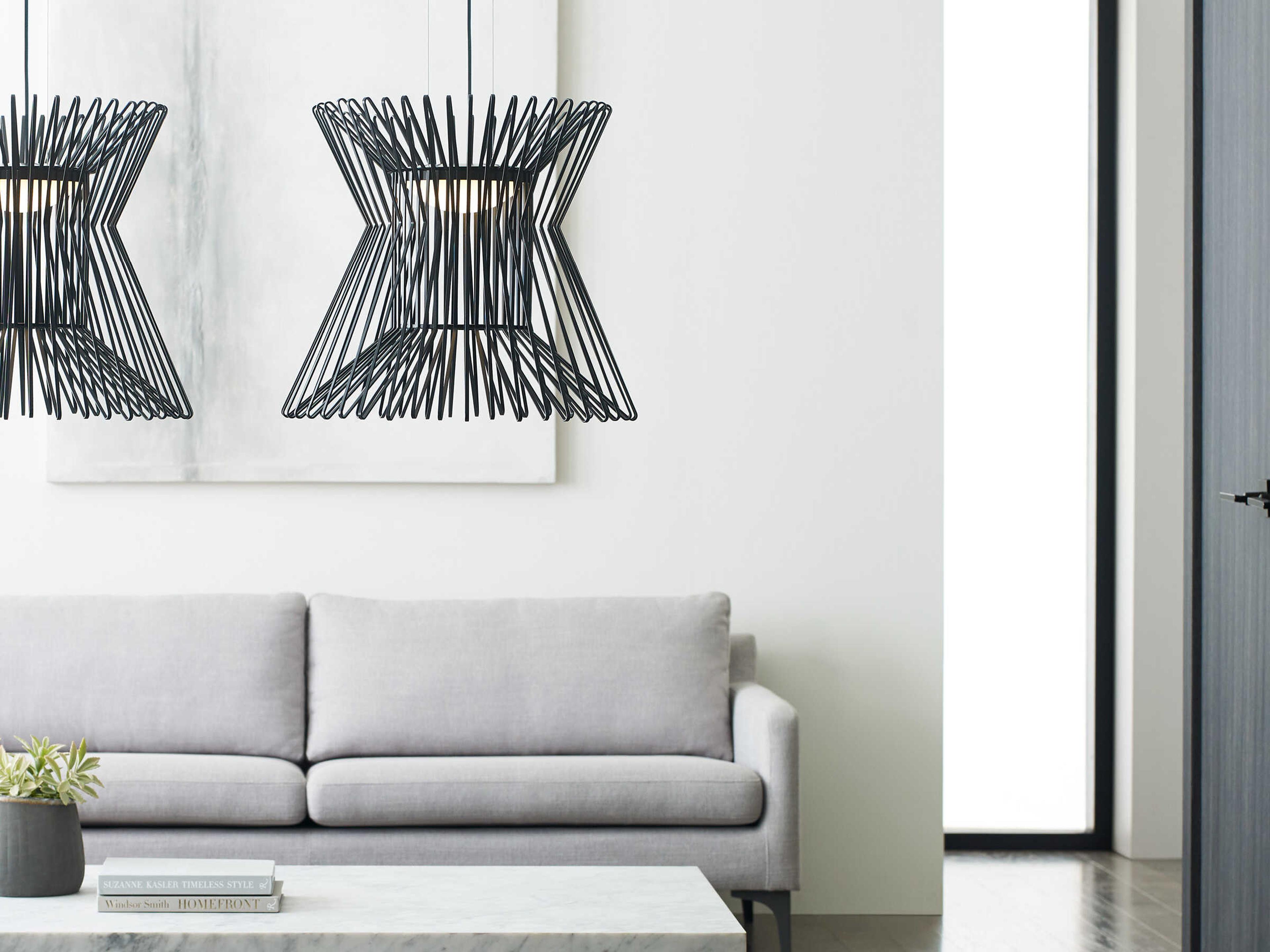 Visual Comfort Modern Syrma 1-Light Matte Black Pendant