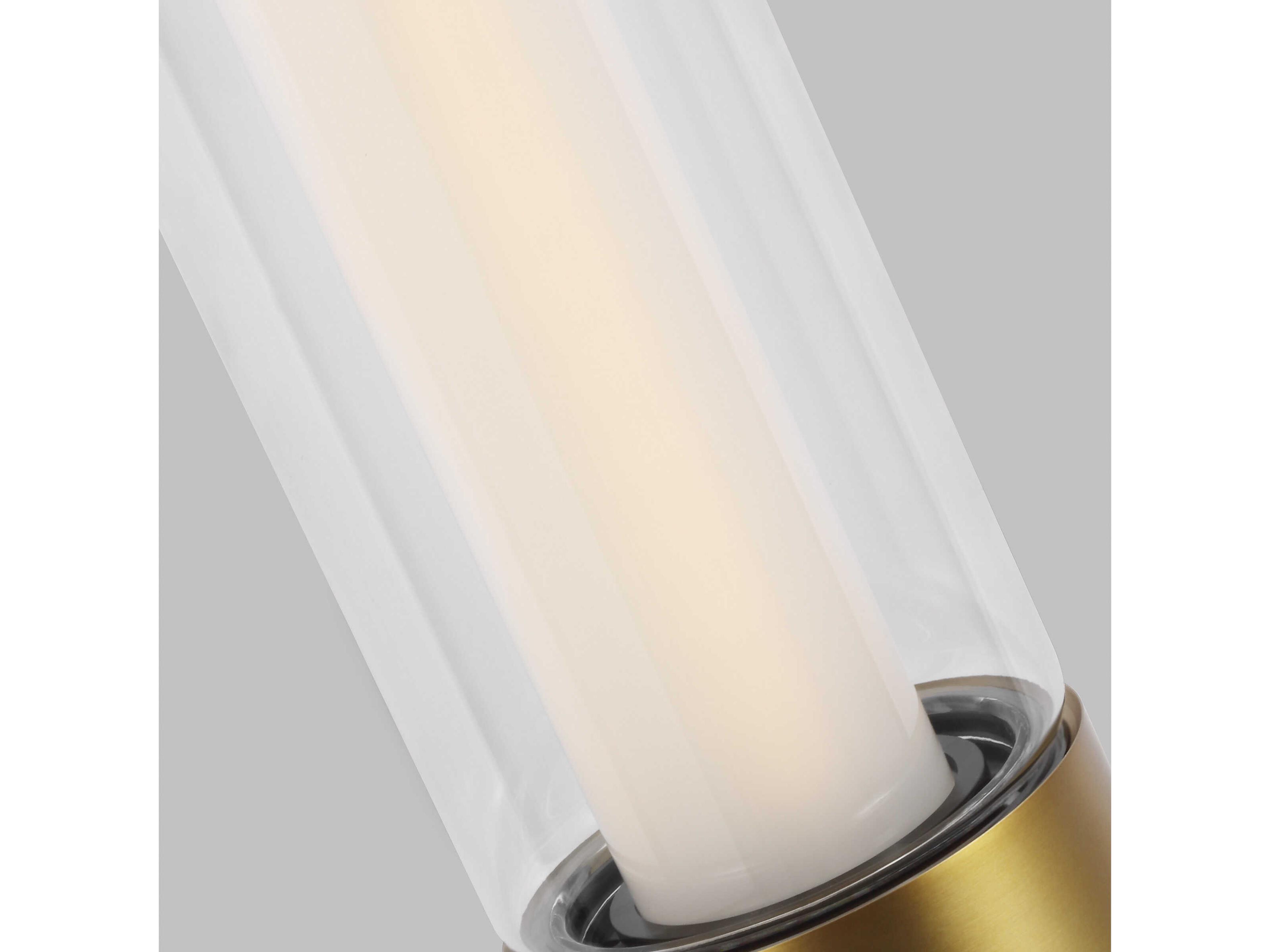 Visual Comfort Modern Wit 1-Light Aged Brass Cylinder Linear Mini Pendant