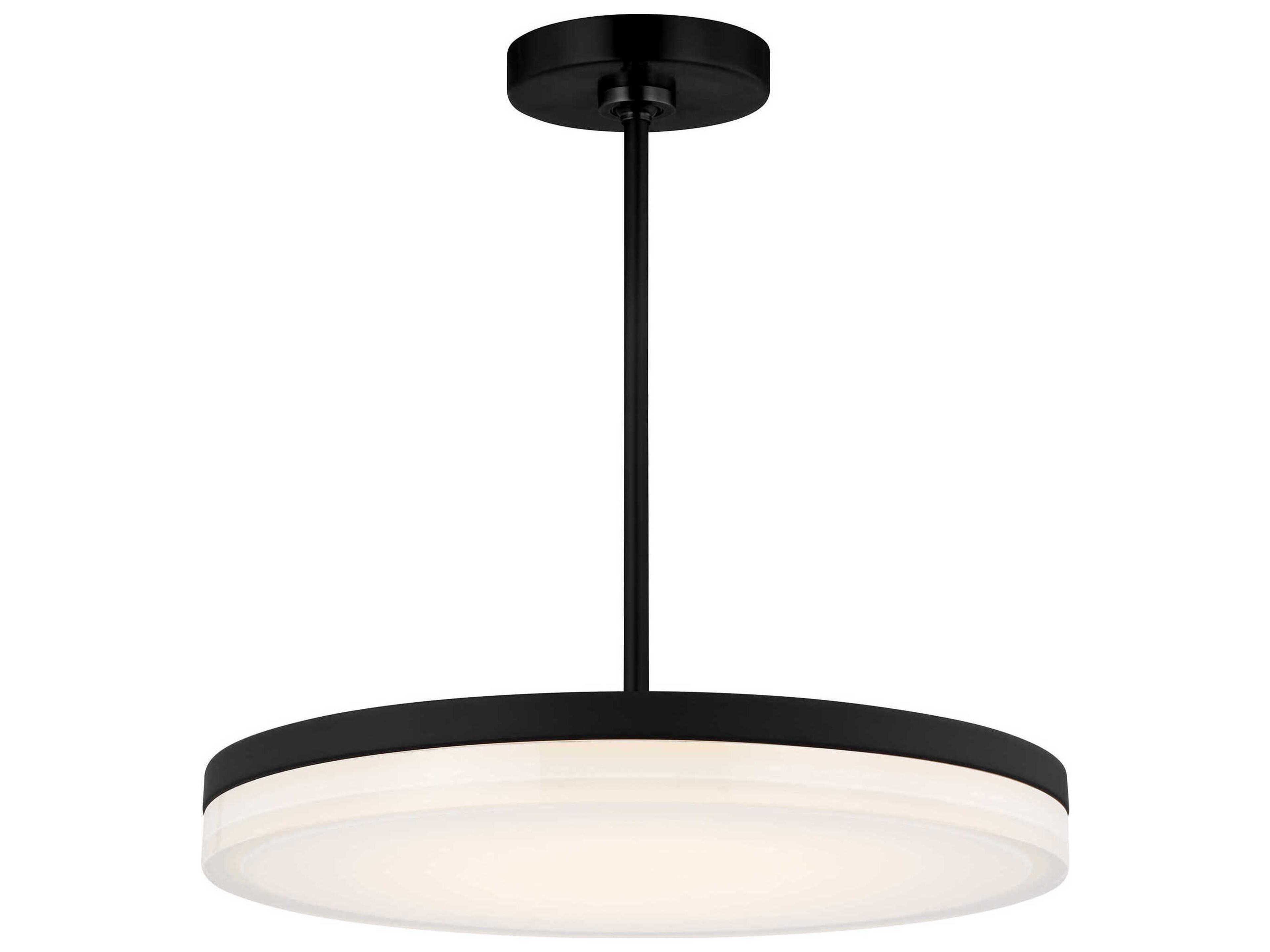Visual Comfort Modern Wyatt 1-Light Nightshade Black Round Pendant