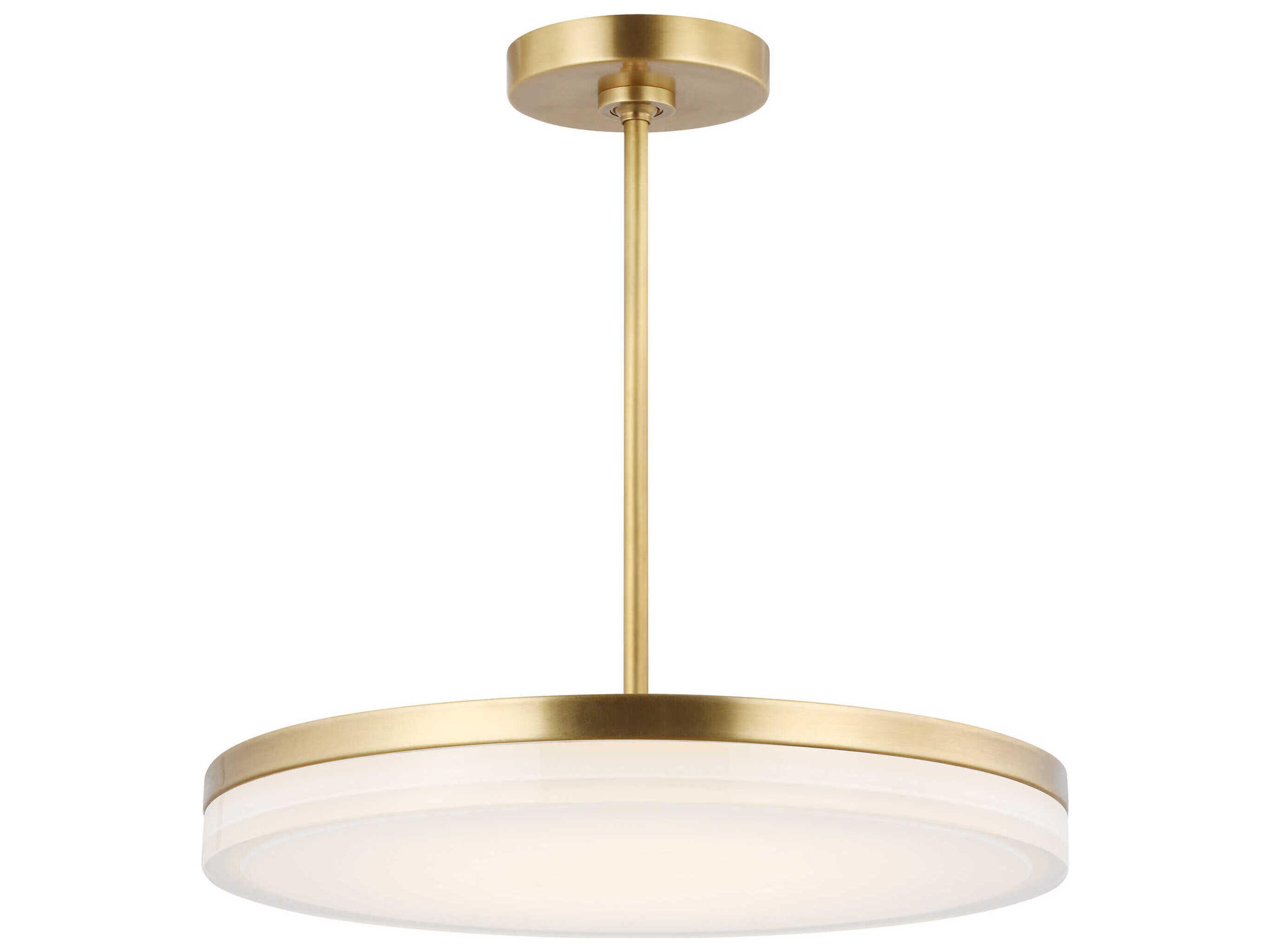 Visual Comfort Modern Wyatt 1-Light Natural Brass Round Pendant