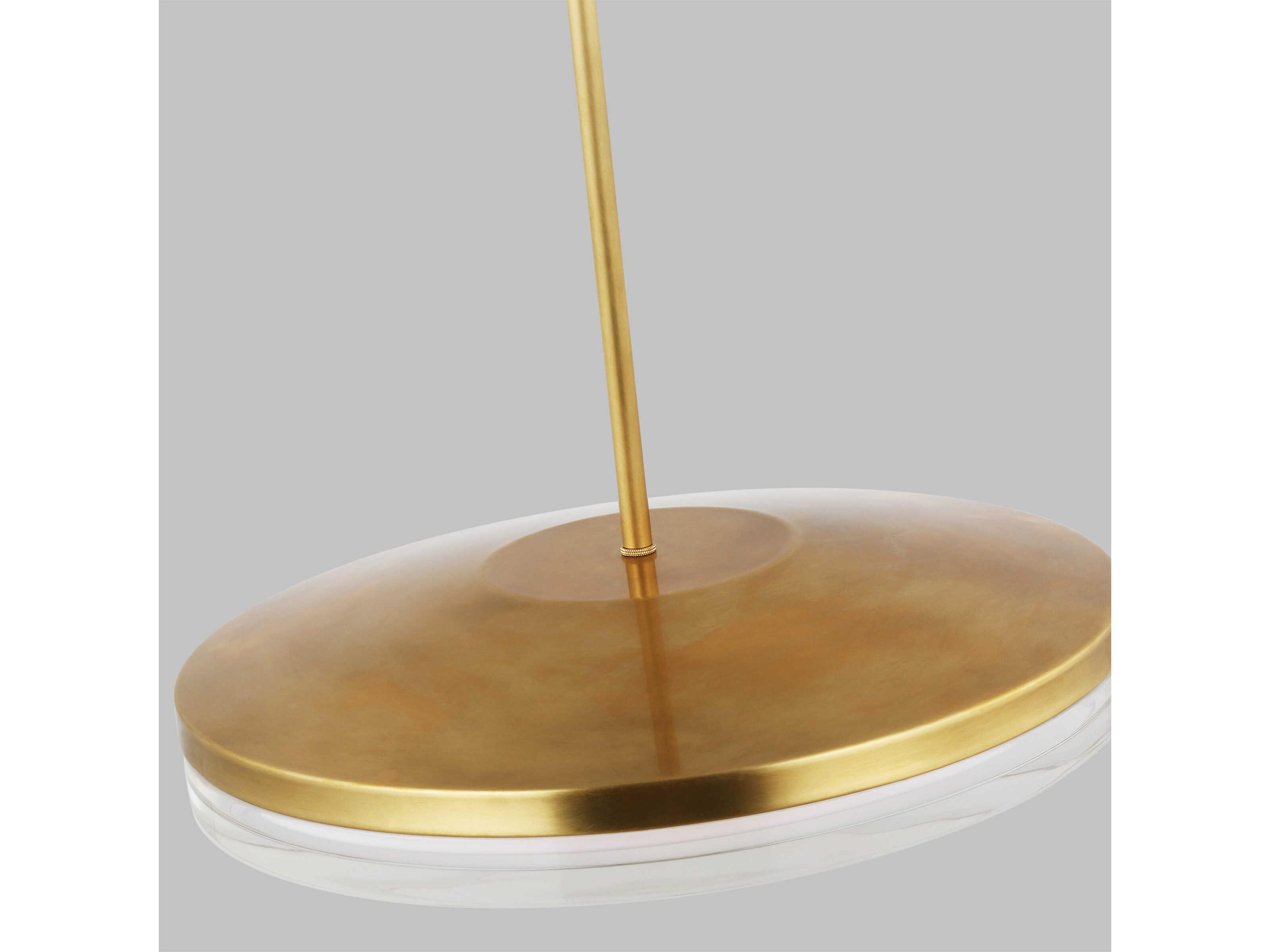 Visual Comfort Modern Wyatt 1-Light Natural Brass Round Pendant