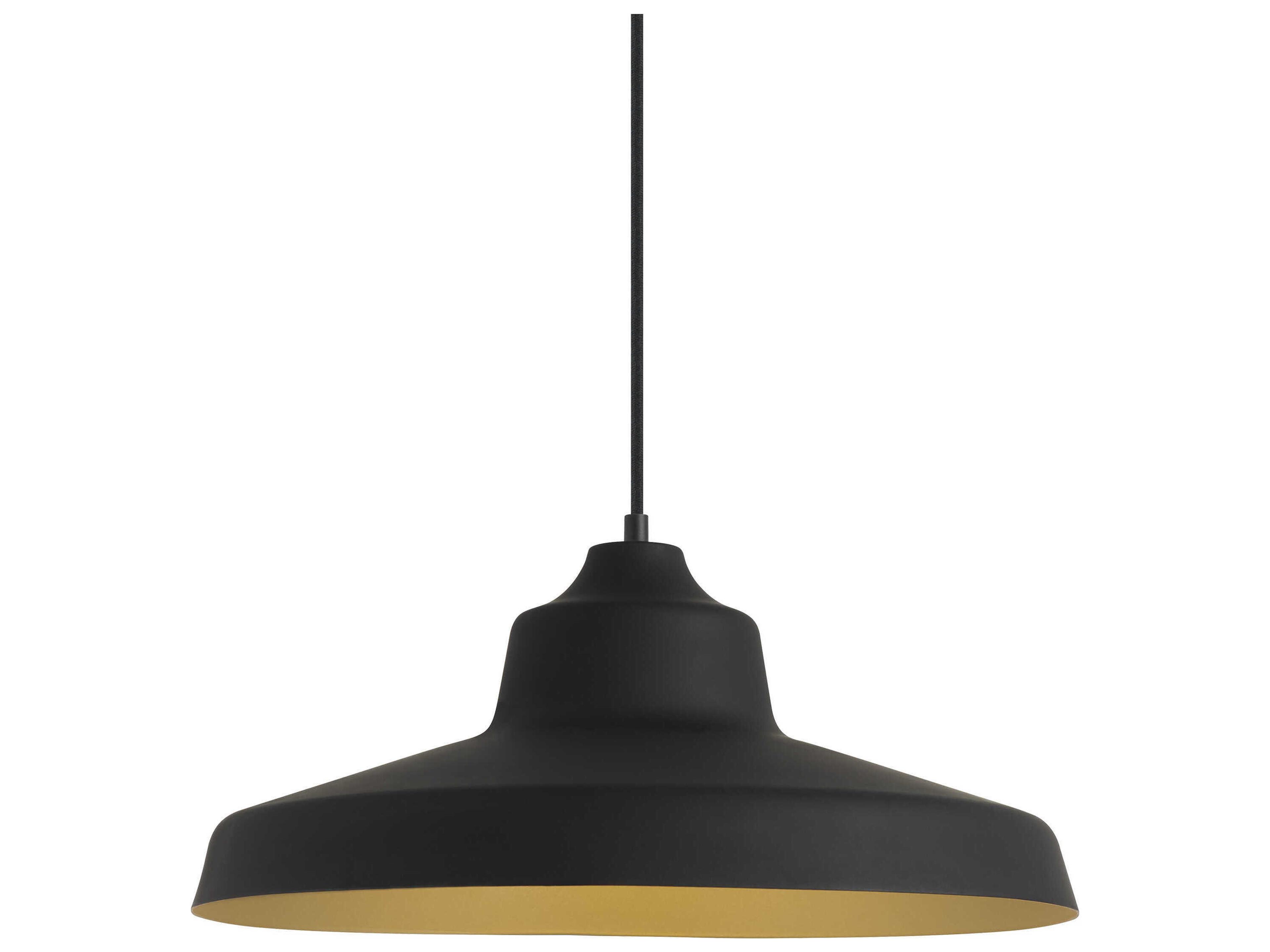 Visual Comfort Modern Zevo 1-Light Black Gold Pendant
