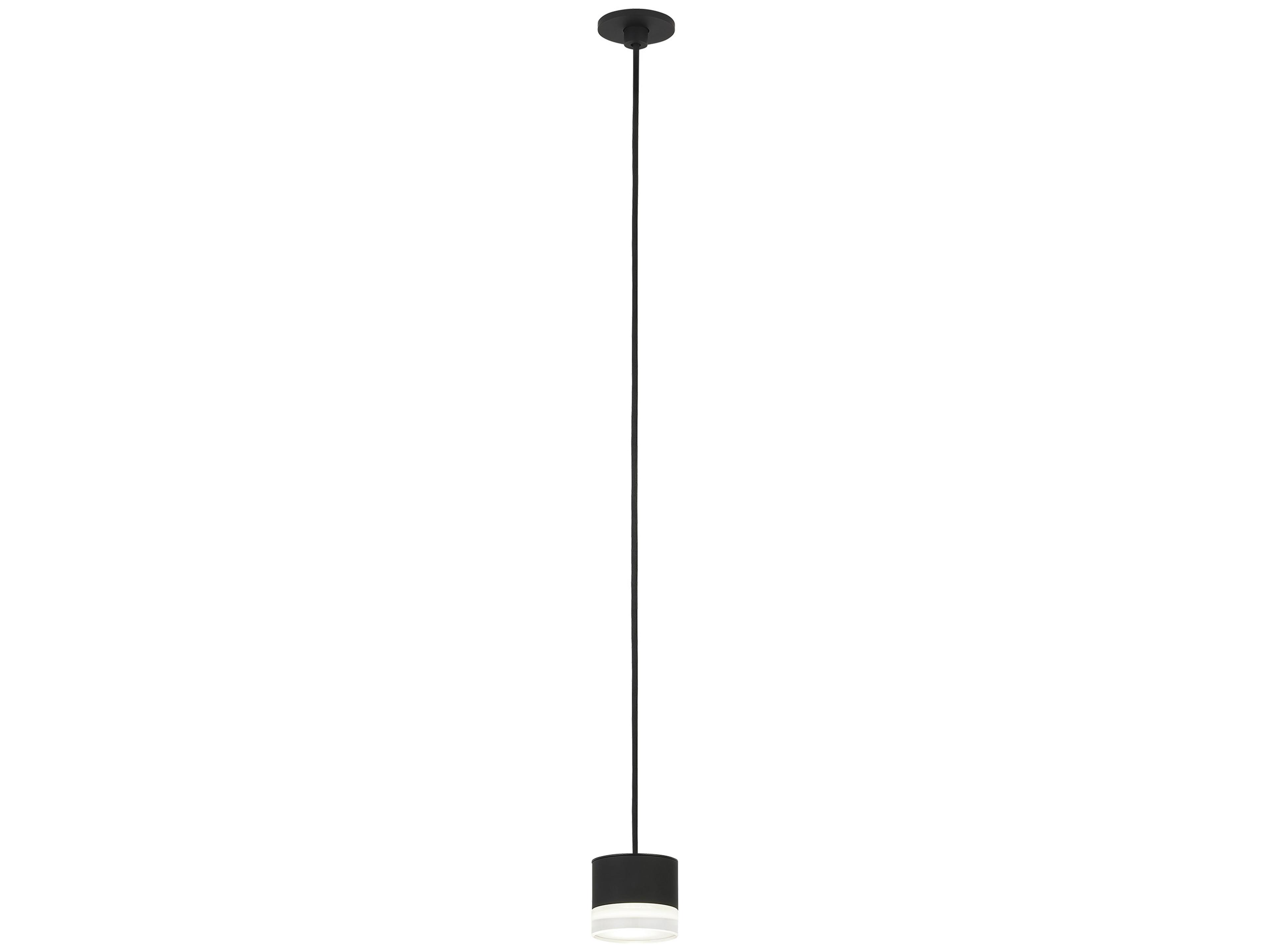 Visual Comfort Modern Gable 1-Light Nightshade Black Round Mini Pendant