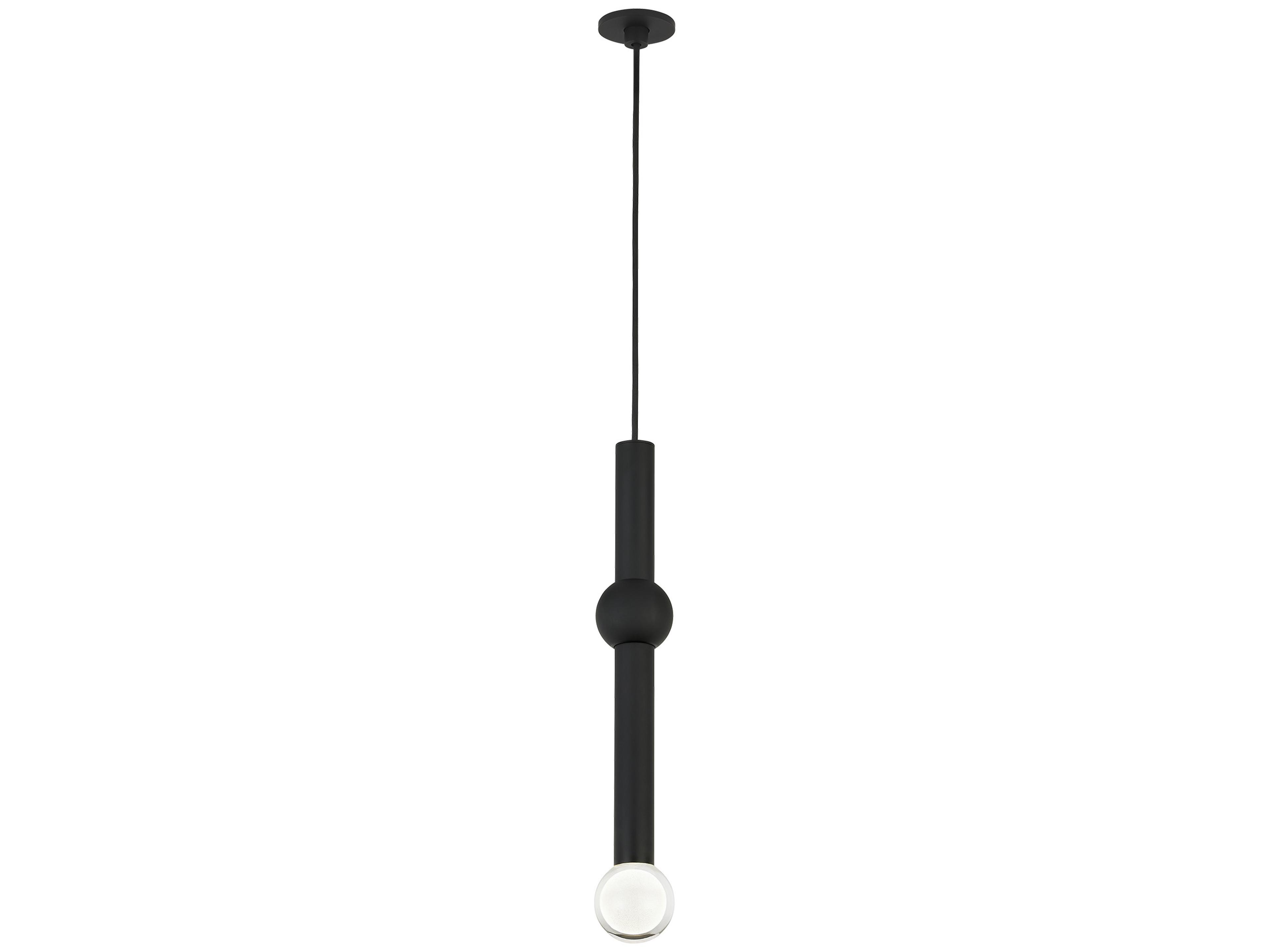Visual Comfort Modern Guyed 1-Light Nightshade Black Linear Mini Pendant