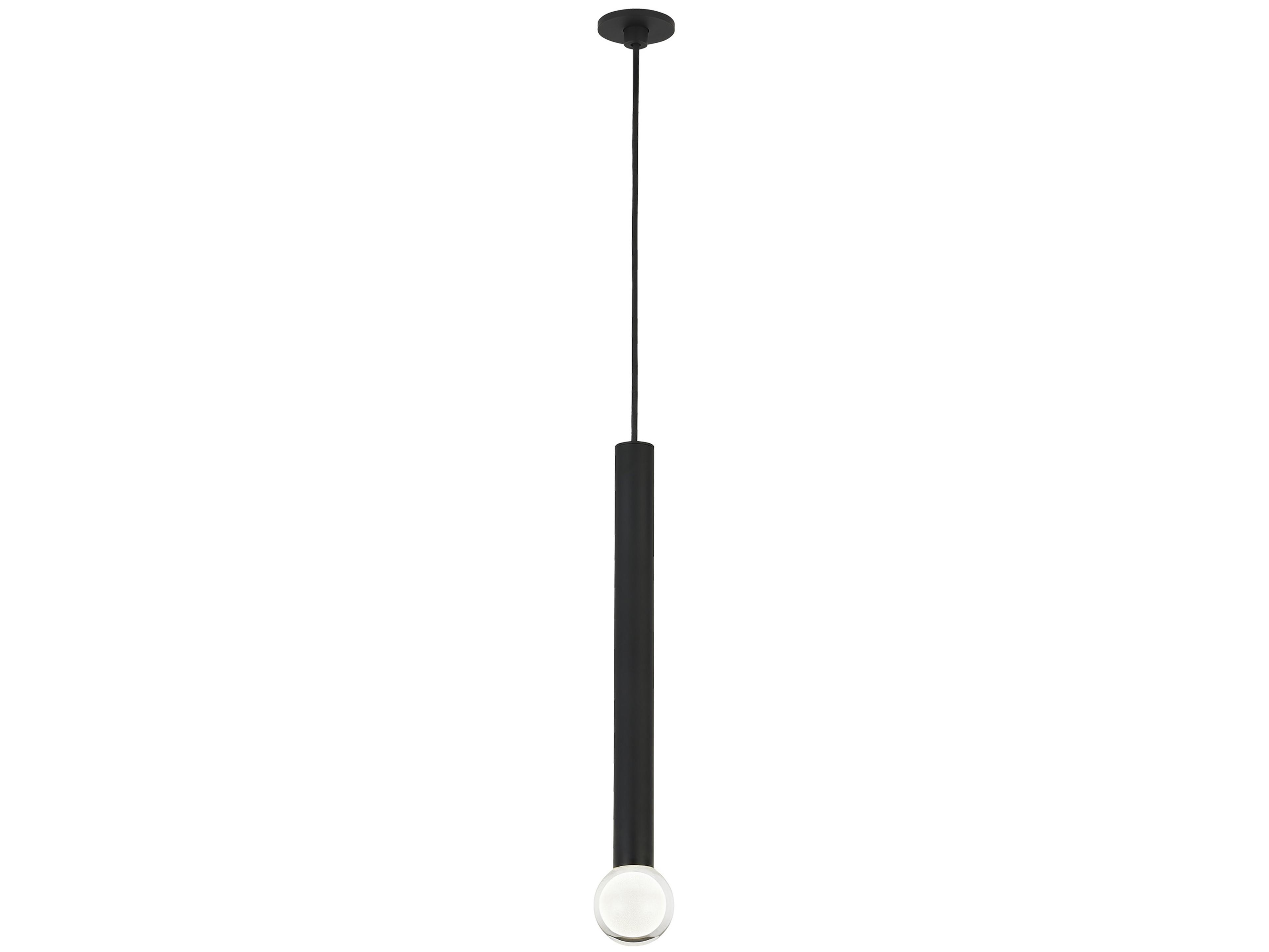 Visual Comfort Modern Guyed 1-Light Nightshade Black Linear Mini Pendant