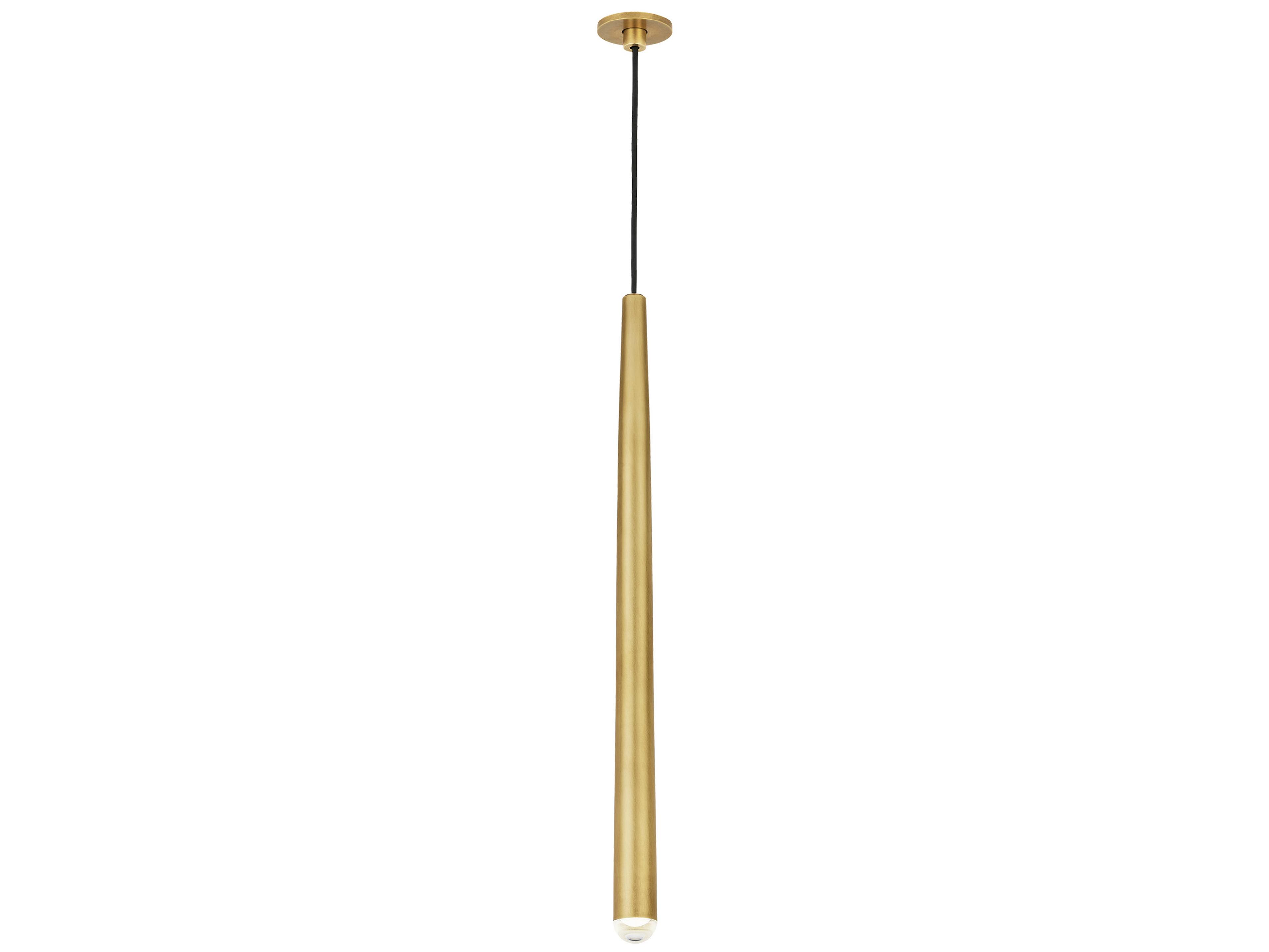 Visual Comfort Modern Pylon 1-Light Natural Brass Linear Mini Pendant