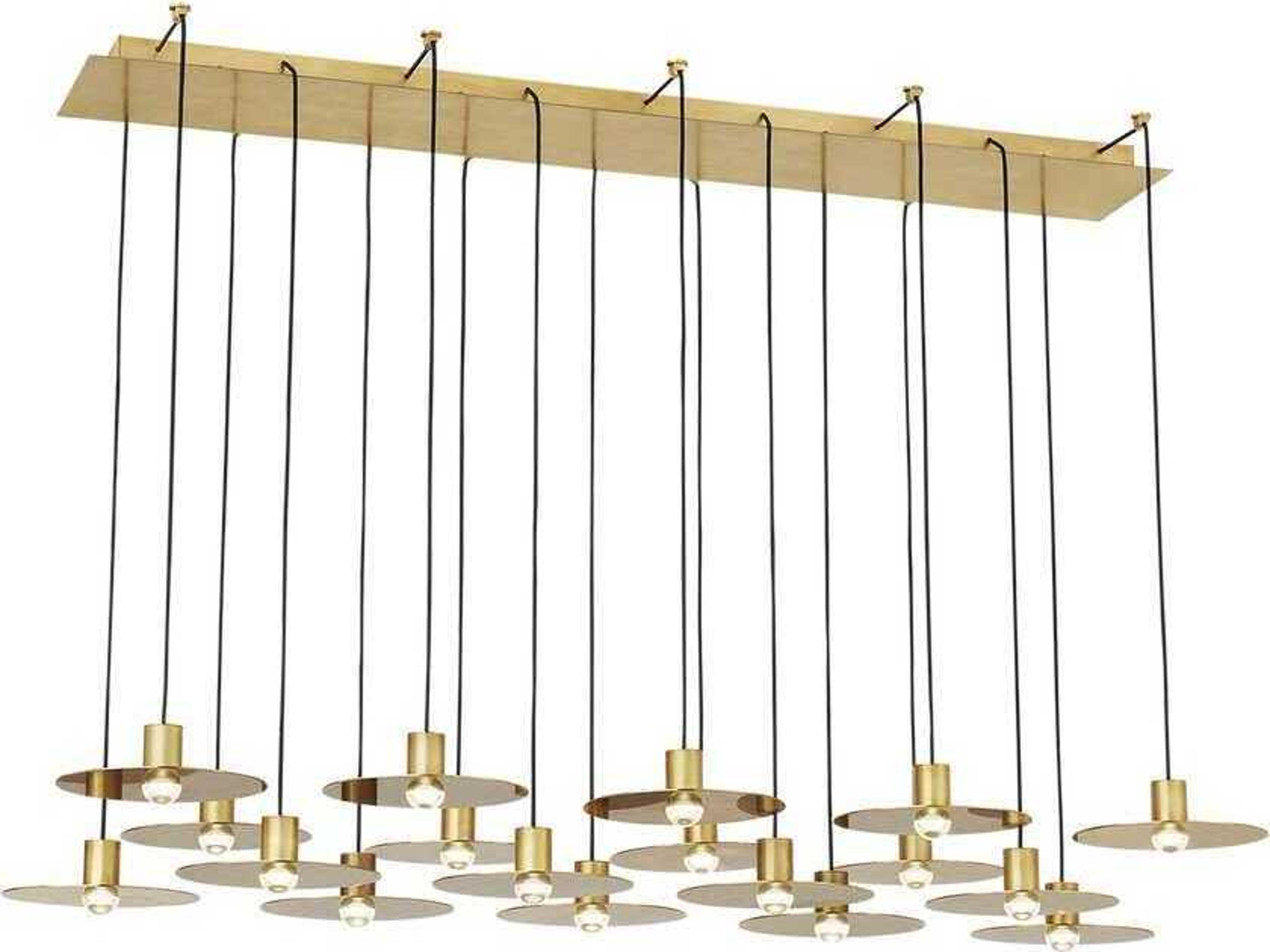 Eaves 18-Light Natural Brass Island Pendant