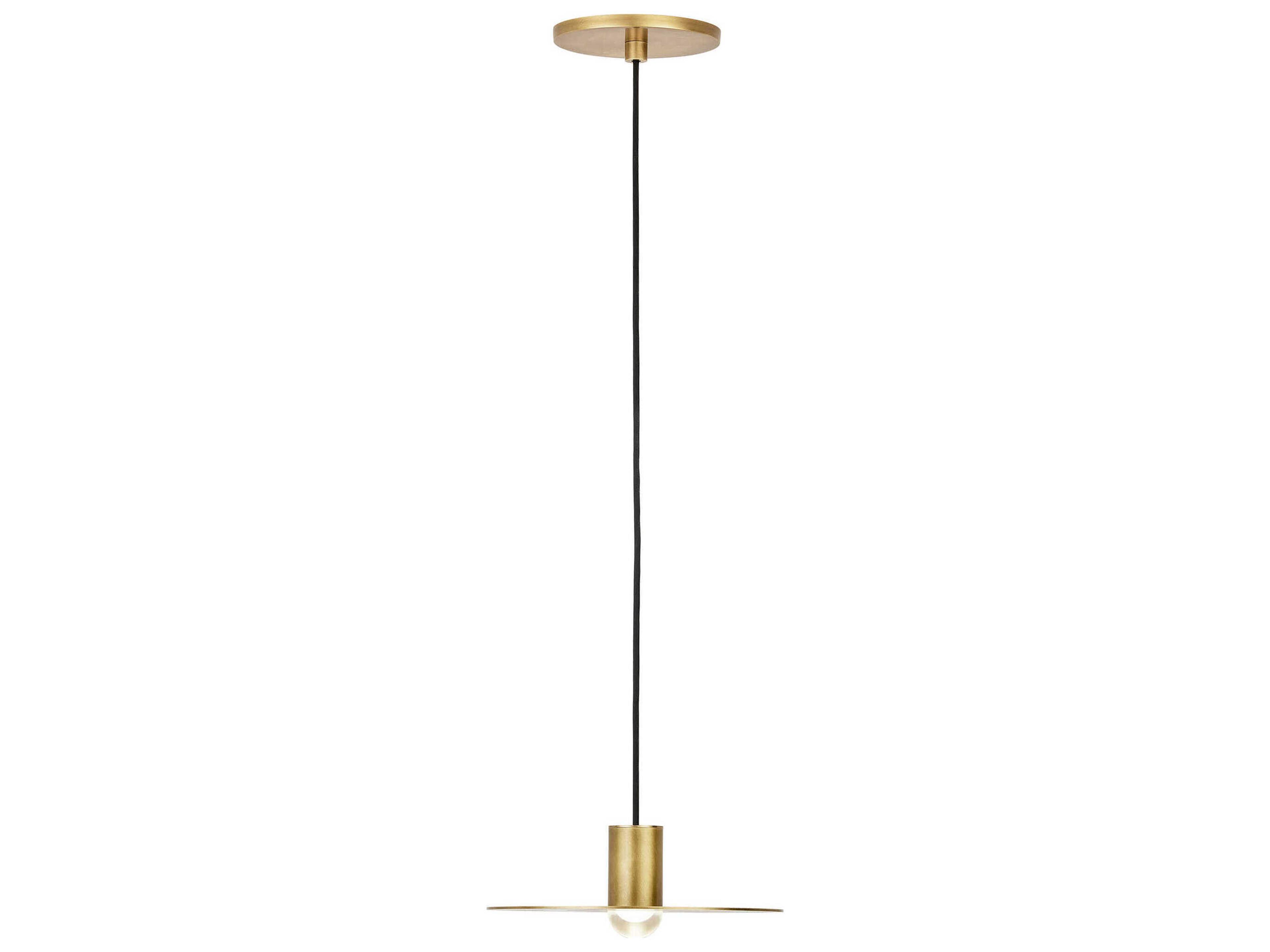 Visual Comfort Modern Eaves 1-Light Natural Brass Mini Pendant