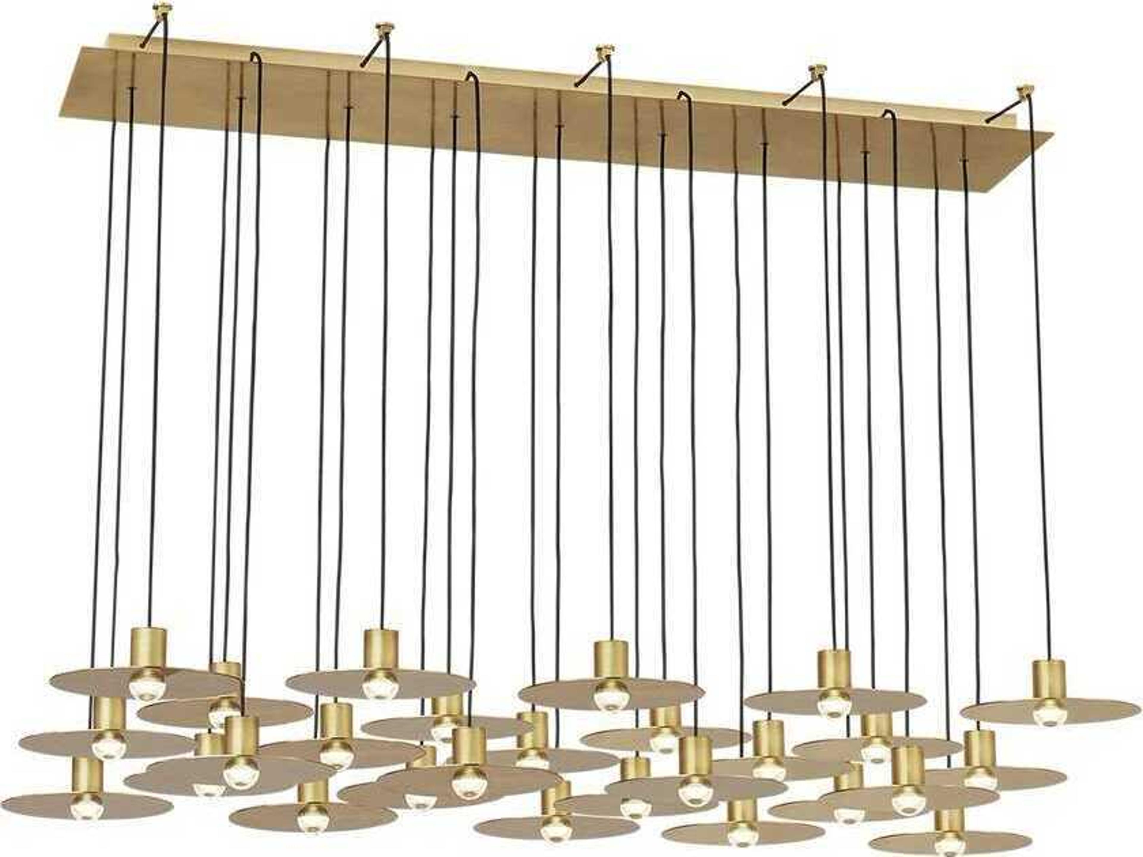 Eaves 27-Light Natural Brass Island Pendant