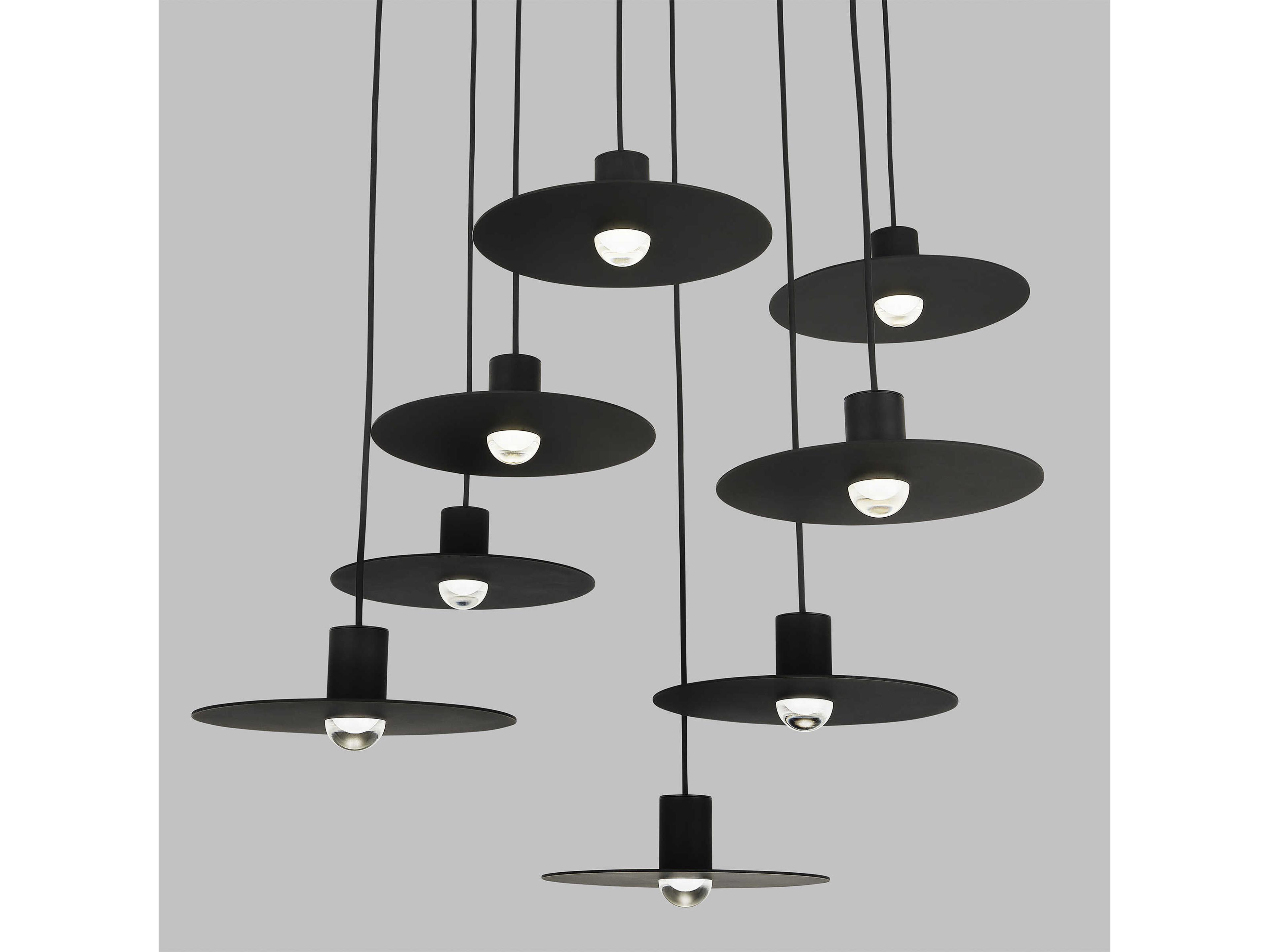 Visual Comfort Modern Eaves 8-Light Nightshade Black Pendant