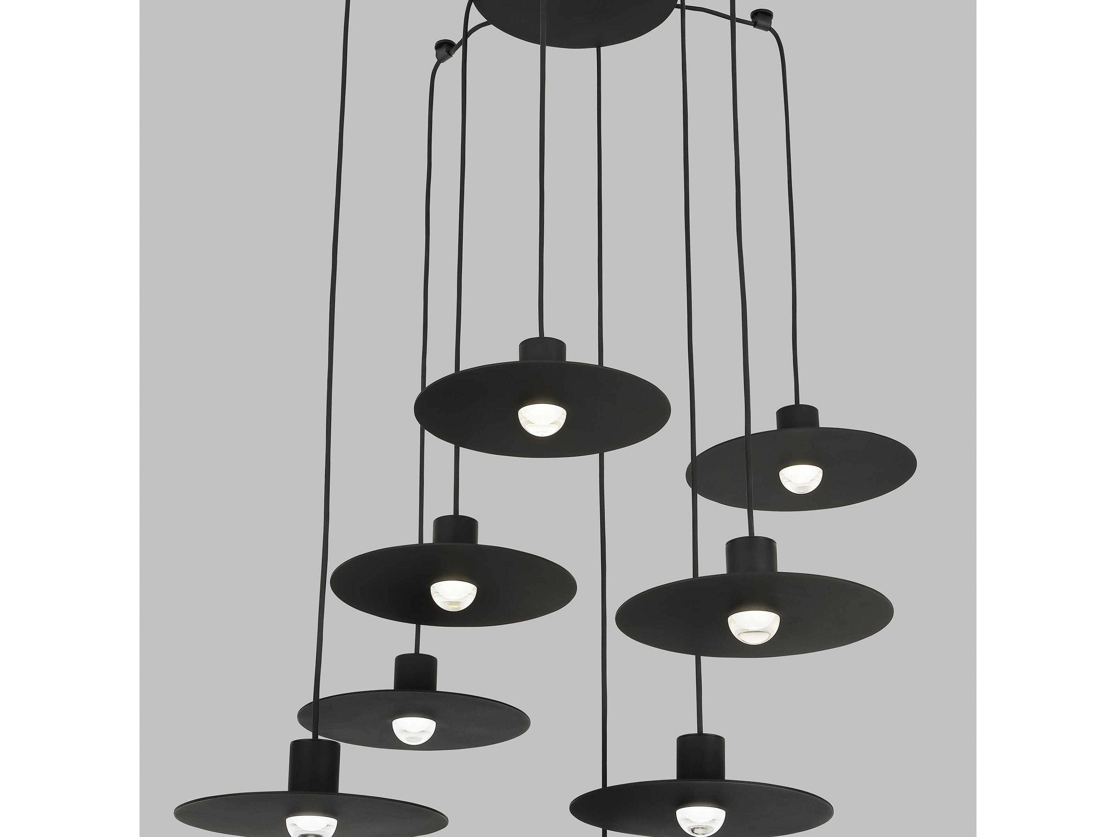 Visual Comfort Modern Eaves 8-Light Nightshade Black Pendant